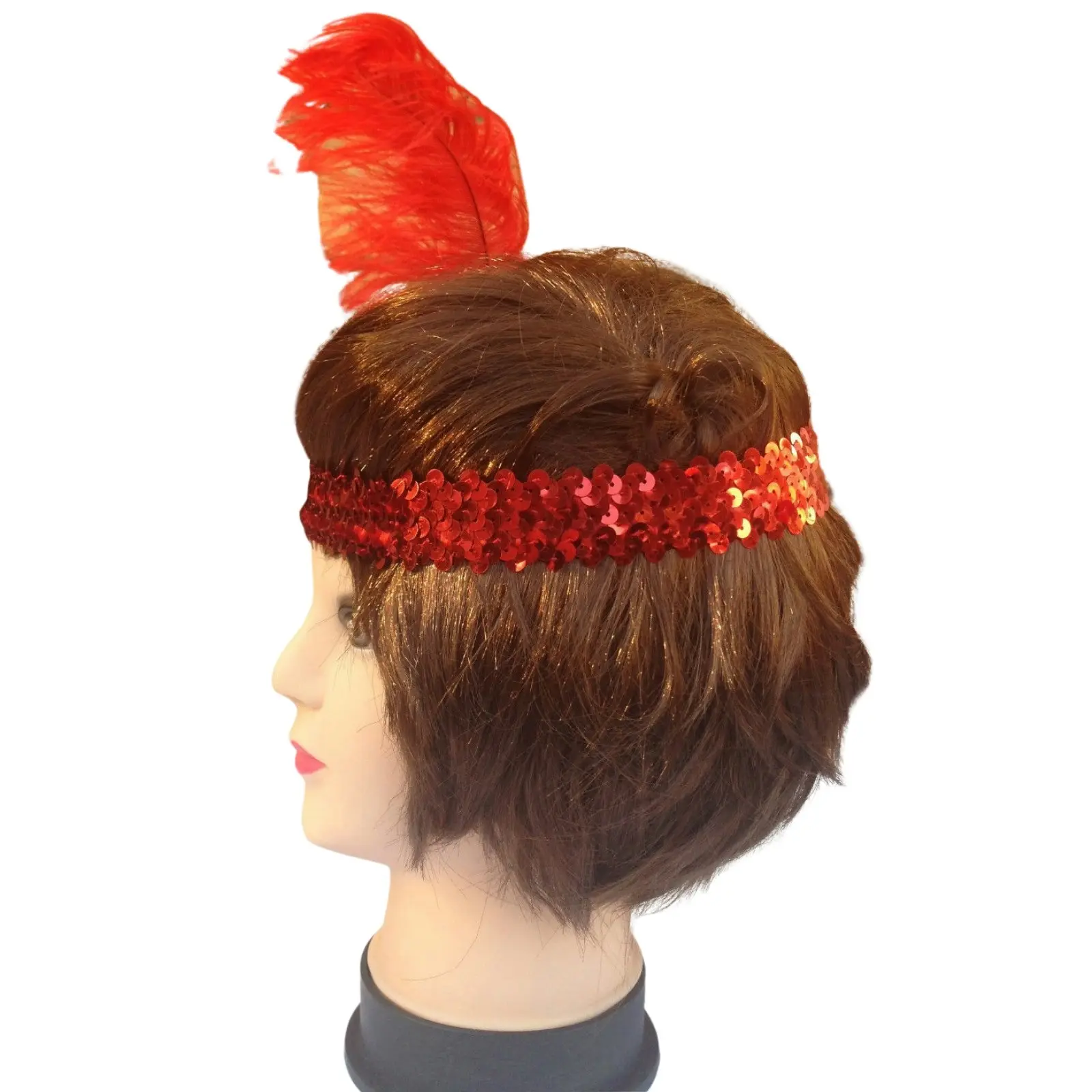 3x 1920s FLAPPER HEADBAND Headpiece Feather Sequin Charleston Costume Gatsby