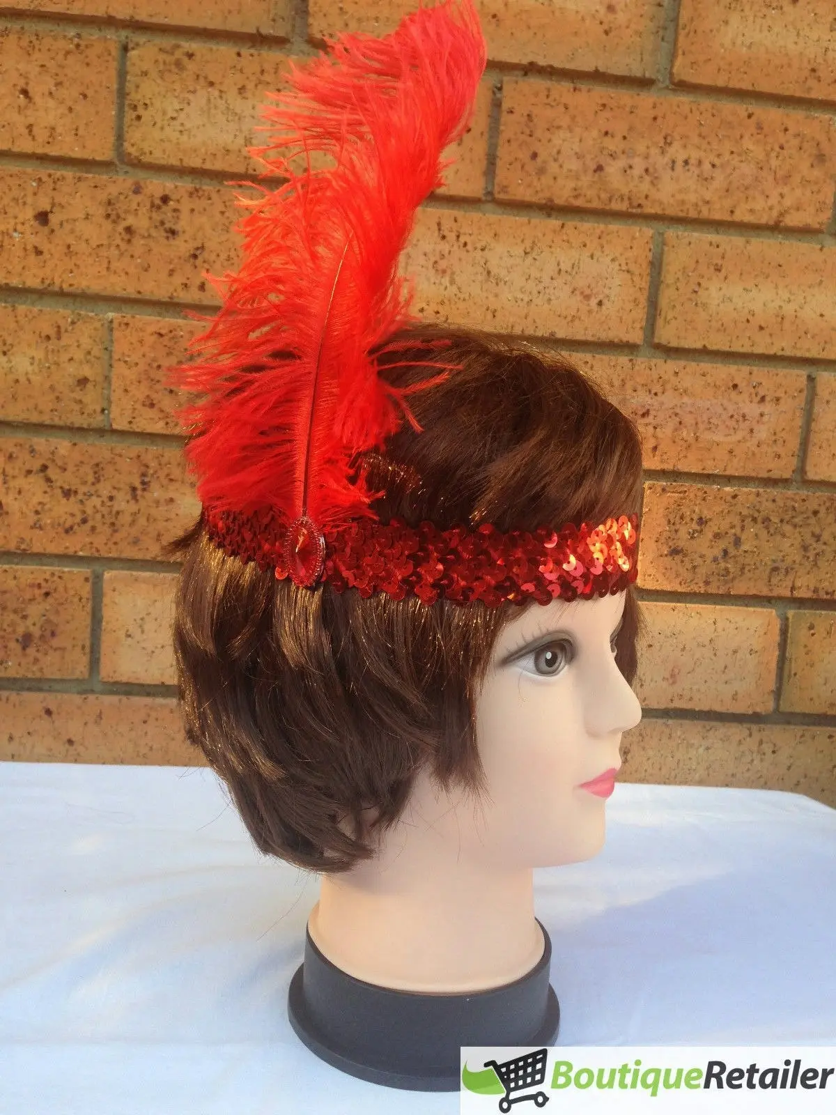 3x 1920s FLAPPER HEADBAND Headpiece Feather Sequin Charleston Costume Gatsby