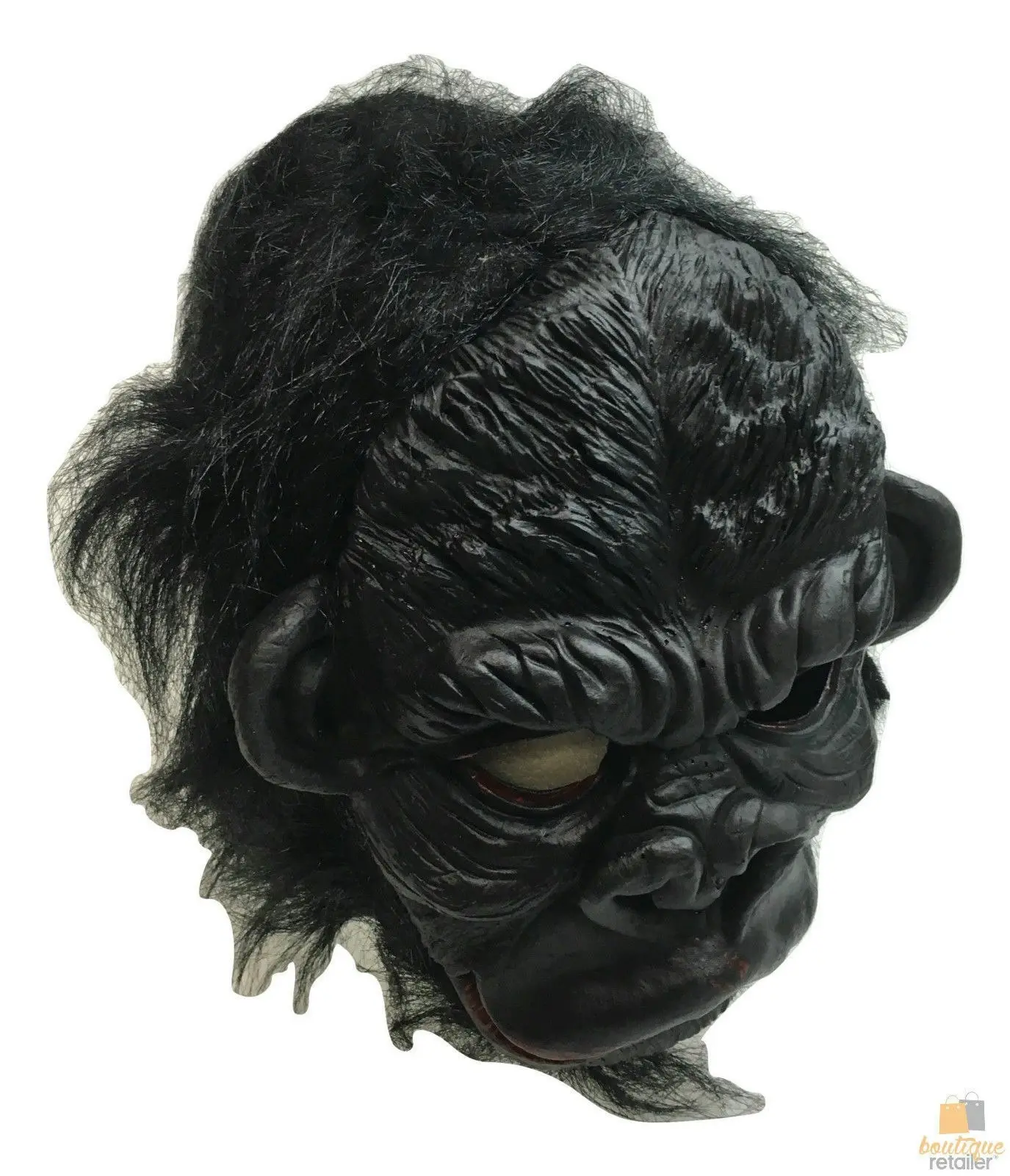 Gorilla Mask Monkey Costume Halloween Animal Ape Chimp with Hair Accessory Latex