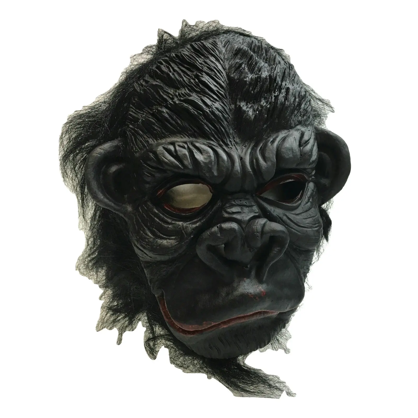 Gorilla Mask Monkey Costume Halloween Animal Ape Chimp with Hair Accessory Latex