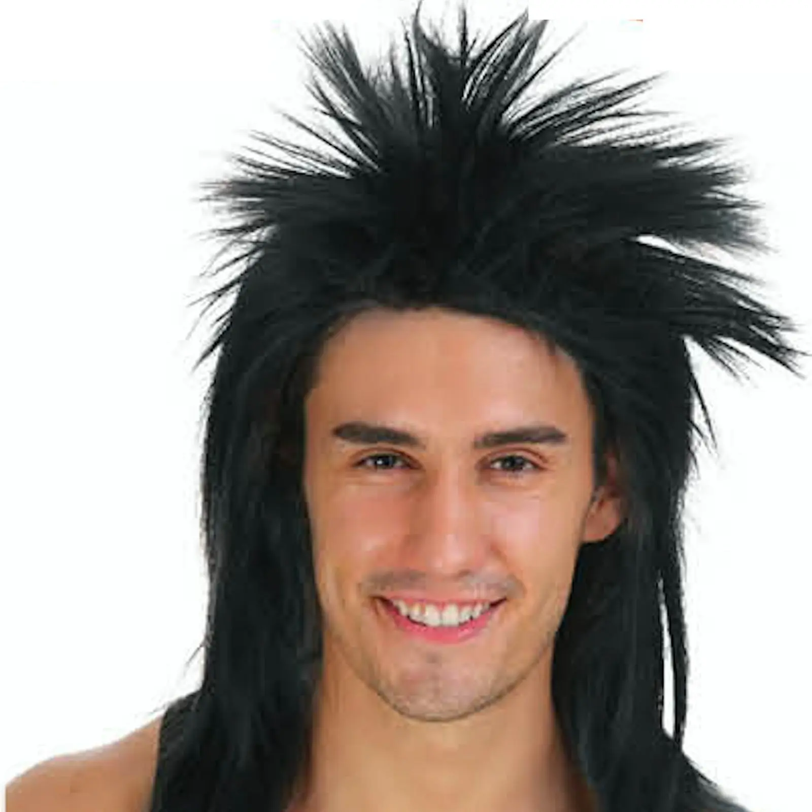 SPIKY PUNK Mullet Wig Costume Party Fancy Rock Hair Disco Dress 70s 80s