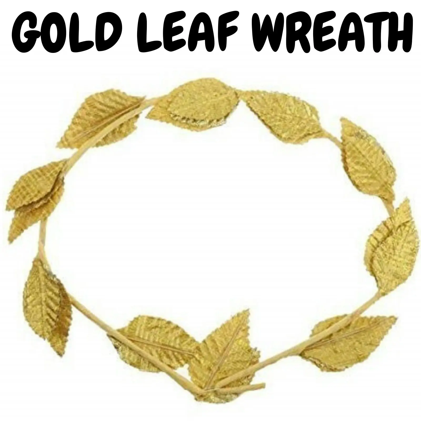 GOLD LEAF WREATH Greek Headband Crown Leaves Band Roman Costume Dress Party