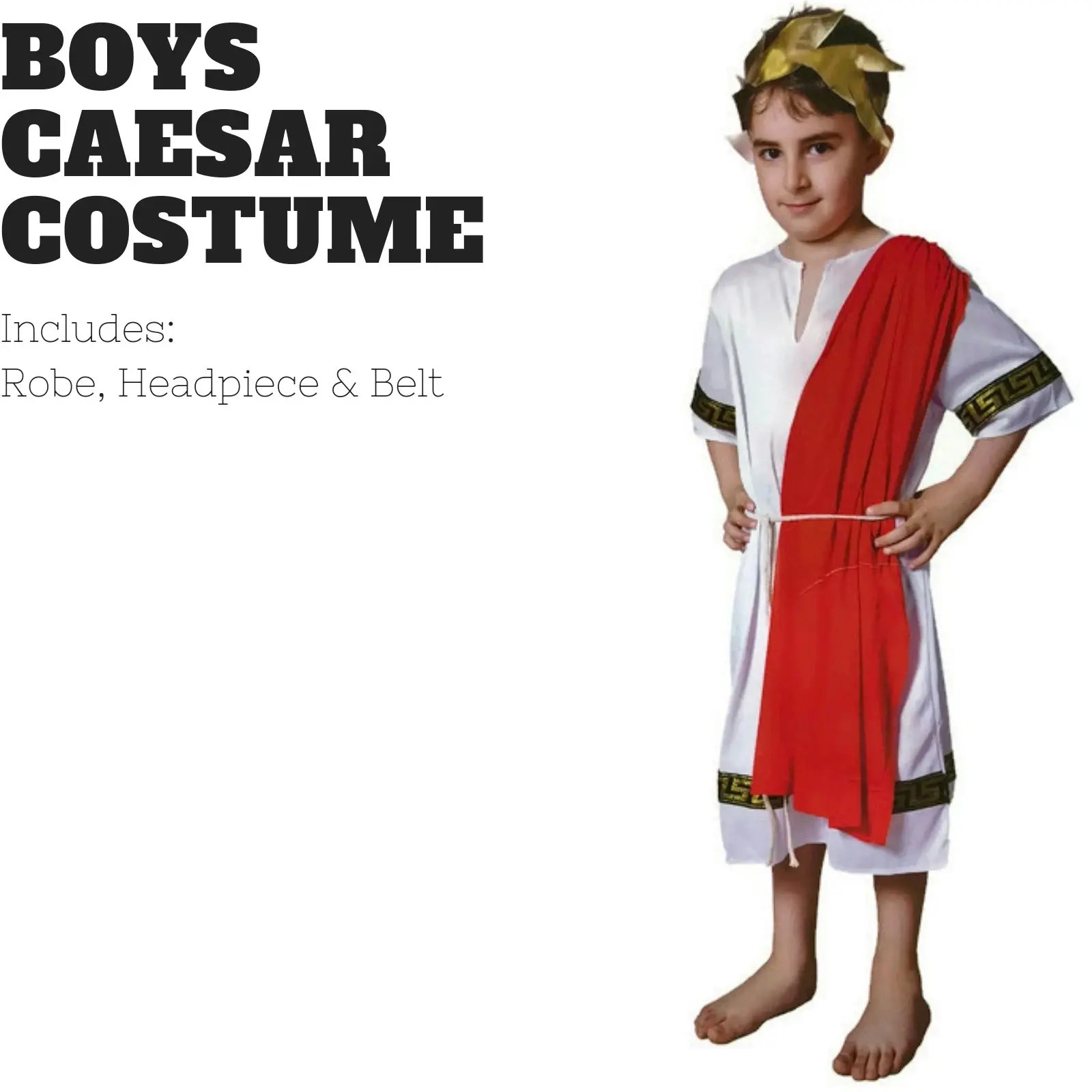 Childrens ROMAN EMPEROR Boys Costume Julius Caesar King Party Greek Toga Outfit