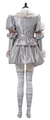 Womens Stephen King's It Pennywise Evil Clown Halloween Scary Costume Outfit