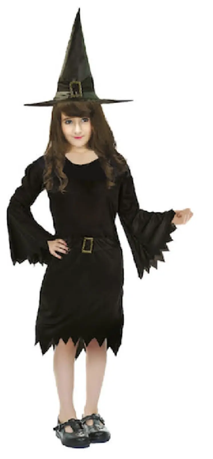 Children Classic Witch Costume Halloween Wicked Party Dress Up - Black