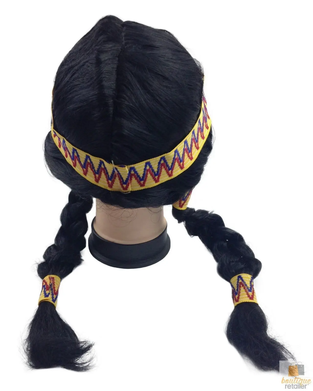 Womens INDIAN WIG with Plait Hair Native American Party Costume Headdress