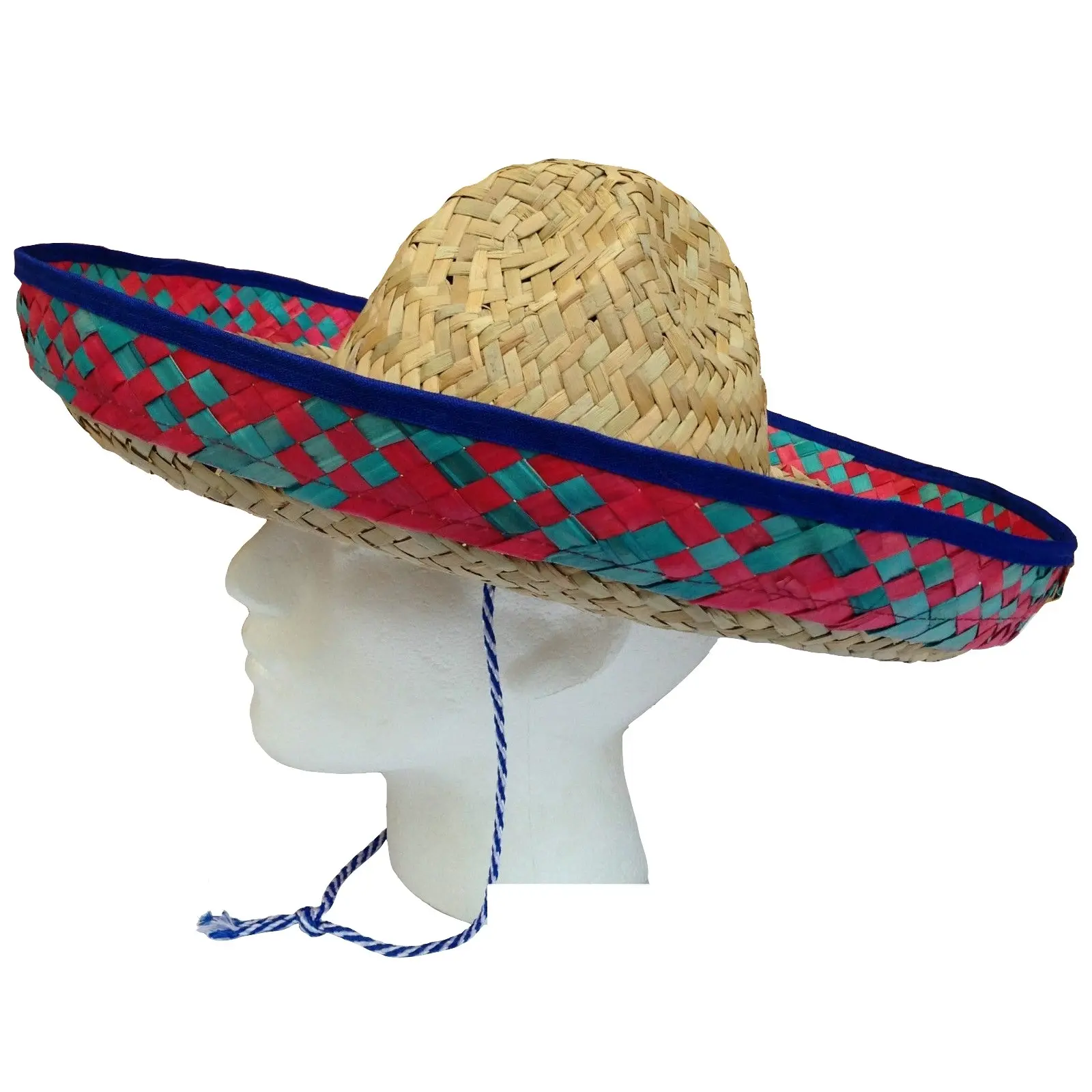 3pc Set Mens Mexican Poncho + Sombrero + Moustache Spanish Cowboy Costume Party