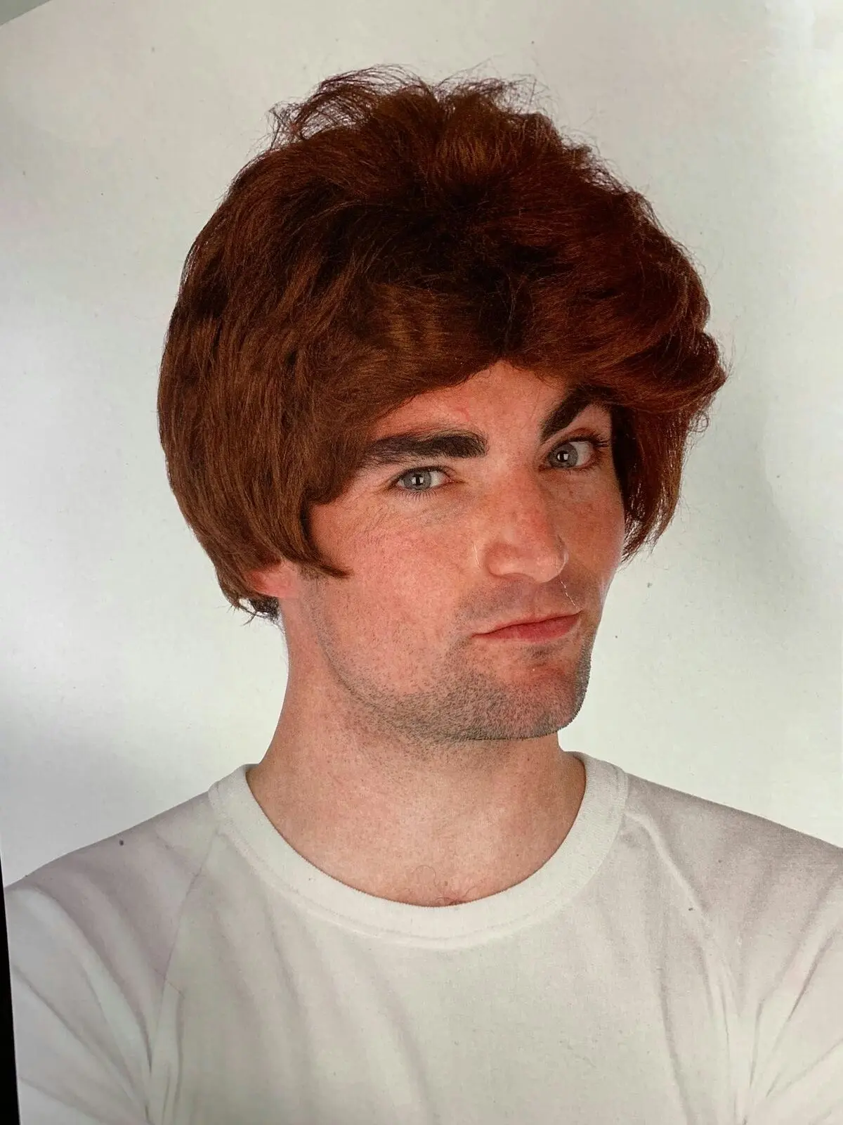 Mens Car Salesman Wig Party Costume Dress Up Fancy - Brown