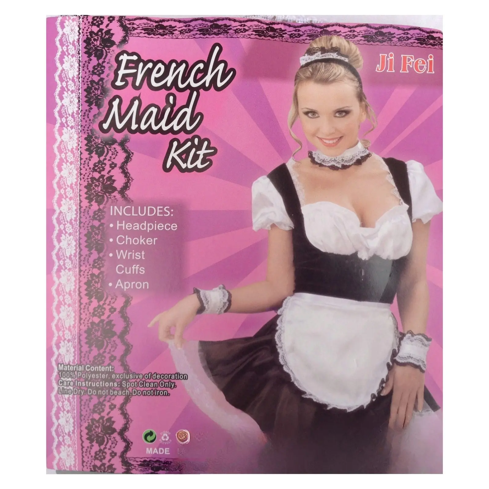 FRENCH MAID KIT Costume Accessory Waitress Halloween Ladies Party Adult