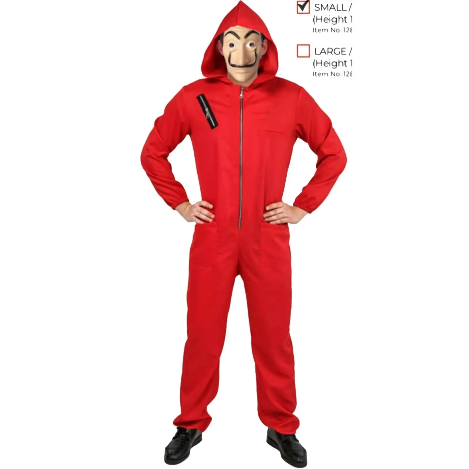 Salvador Dali La Casa De Papel Money Heist Red Jumpsuit Mask Costume Hoodie