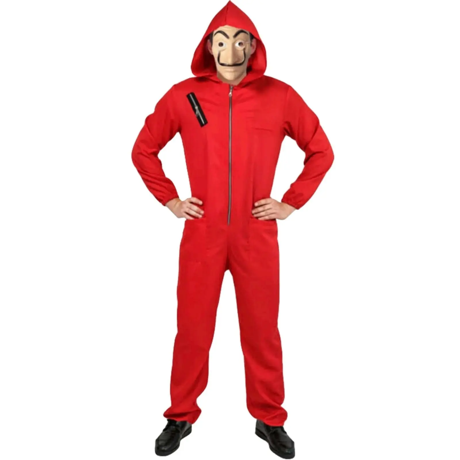 Salvador Dali La Casa De Papel Money Heist Red Jumpsuit Mask Costume Hoodie