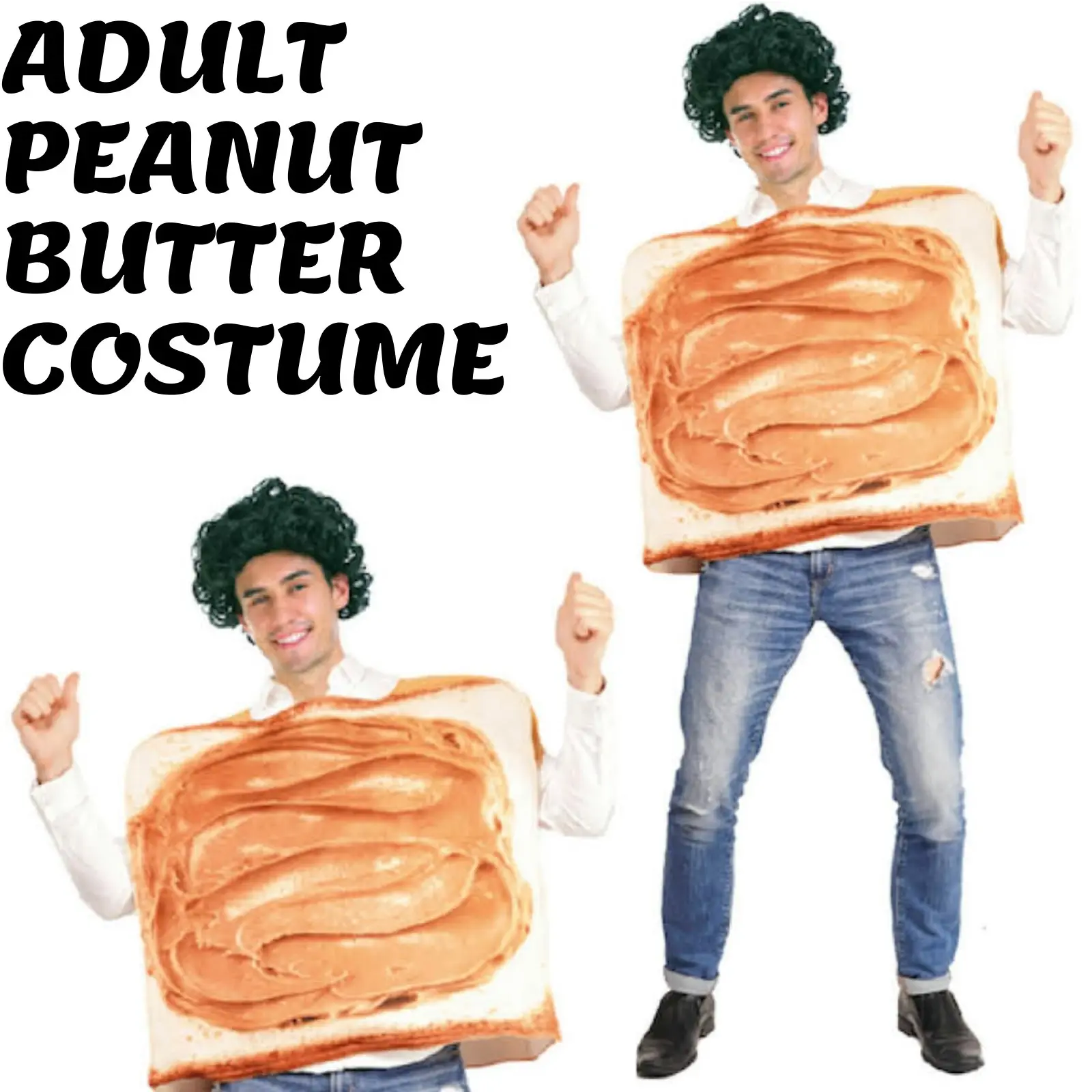 Adult Peanut Butter Costume Halloween Oktoberfest Sandwich Party Funny Outfit