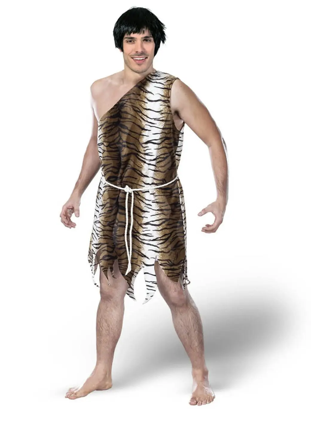 Adult Tarzan Costume Jungle Man Caveman Animal Dress Halloween Tiger Warrior