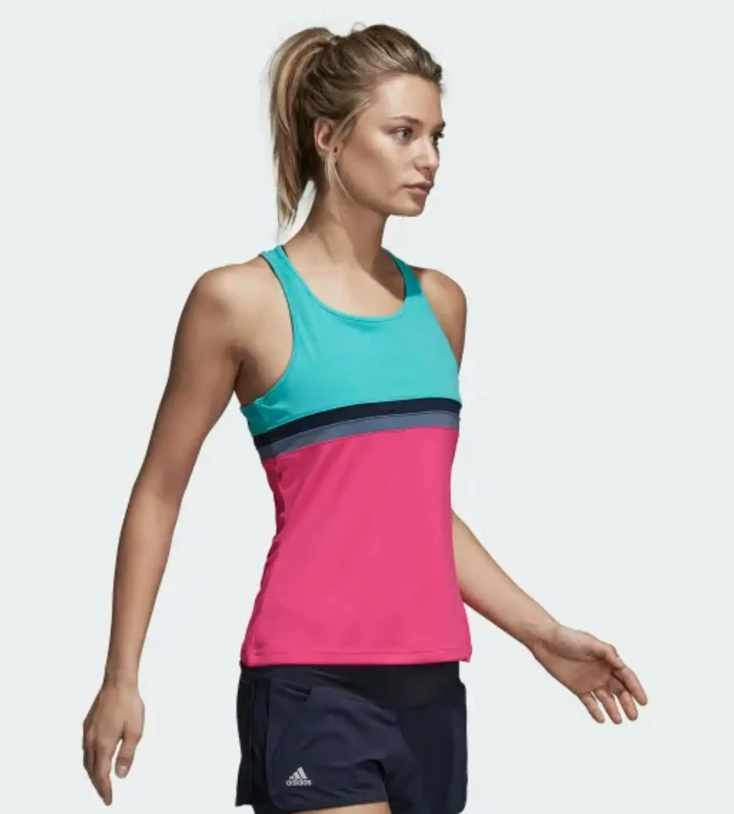 Adidas Womens Club Sleeveless Tank Top Climalite Tennis Sport - Hi-Res Aqua