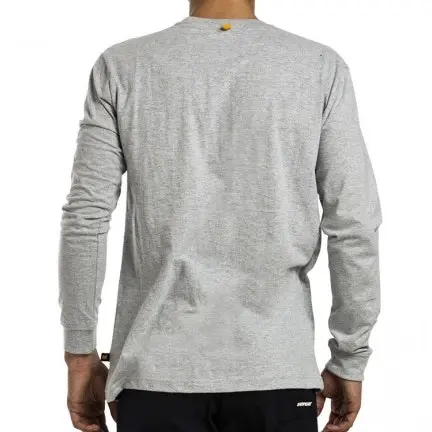 Caterpillar Mens Trademark Banner Long Sleeve T-Shirt Top - Grey