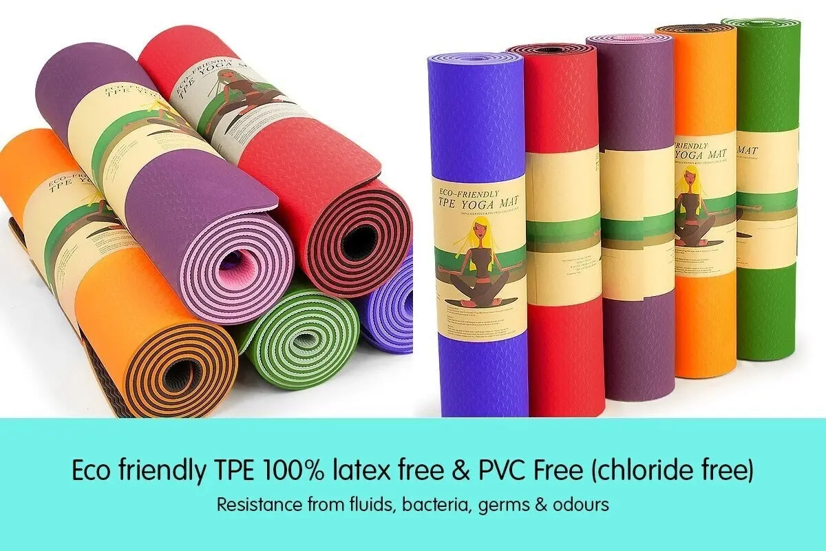 YOGA MAT Non-Slip Light Gym 1830x610x6mm Pilates Home Fitness - Assorted Colours