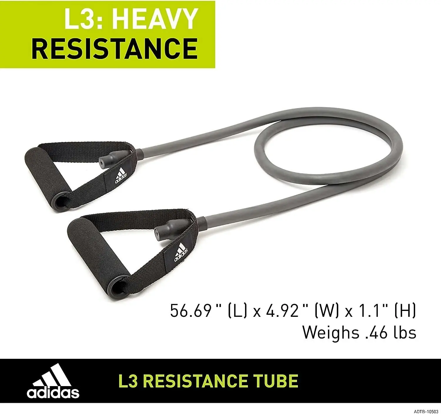 Adidas Resistance Tube Level 3 Elastic Bands Gym Fitness Yoga Workout Strap