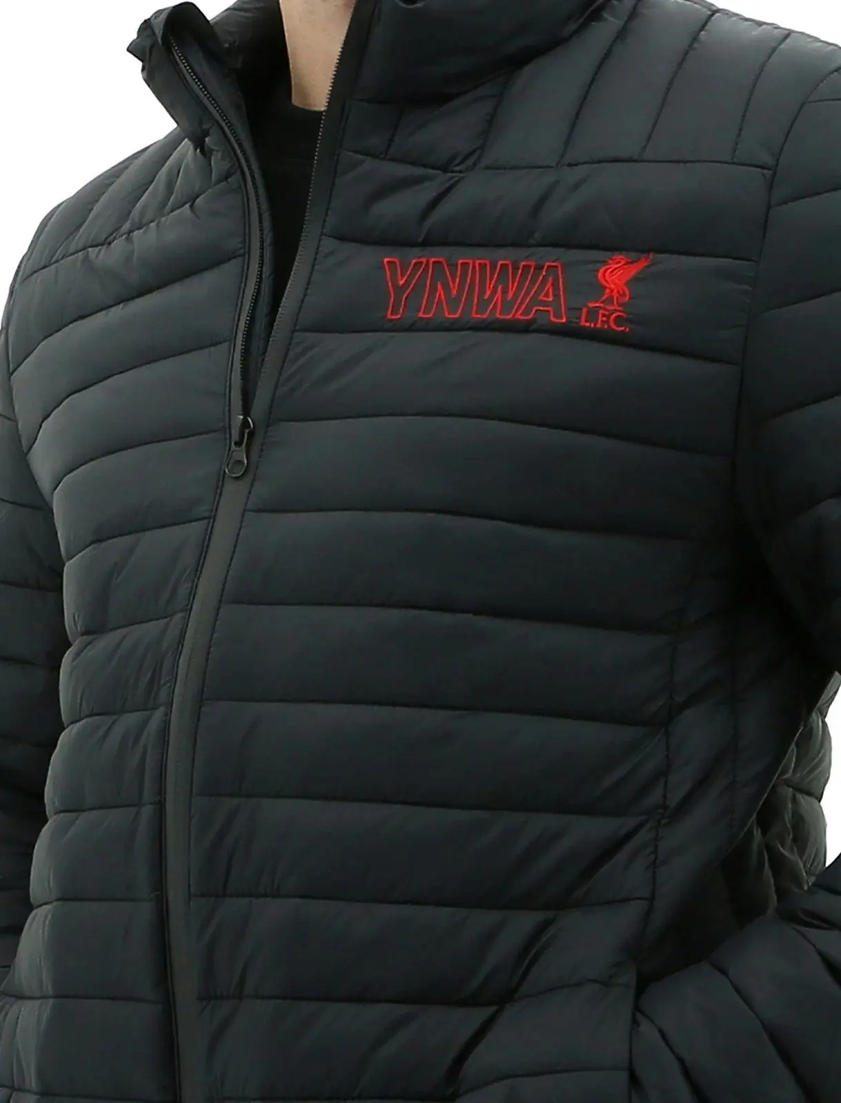 Liverpool FC Mens Official Licensed Puffer Jacket Winter YNWA LFC - Black