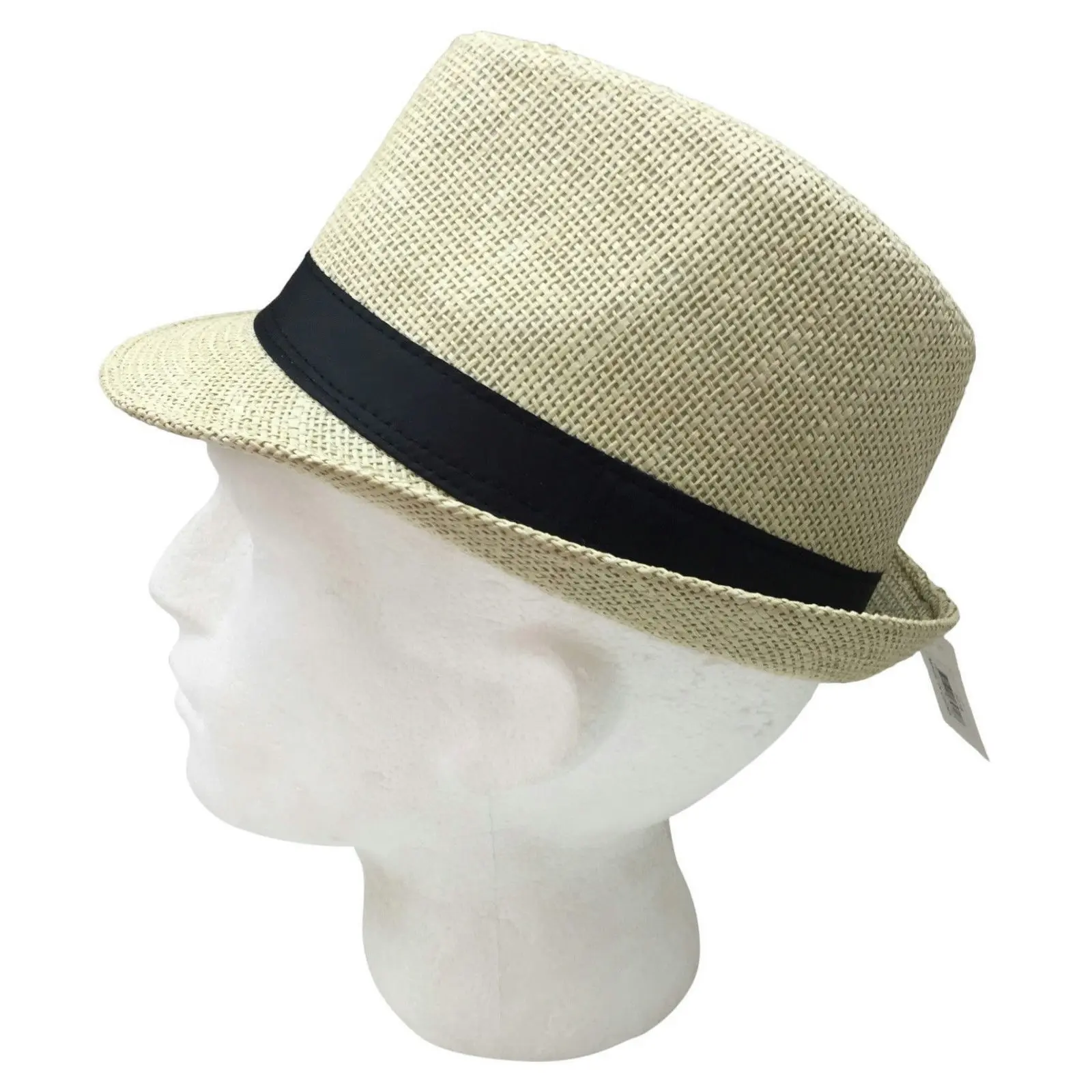 TRILBY HAT Fedora 100% Paper Straw Plain Party Costume Detective Gangster Cap