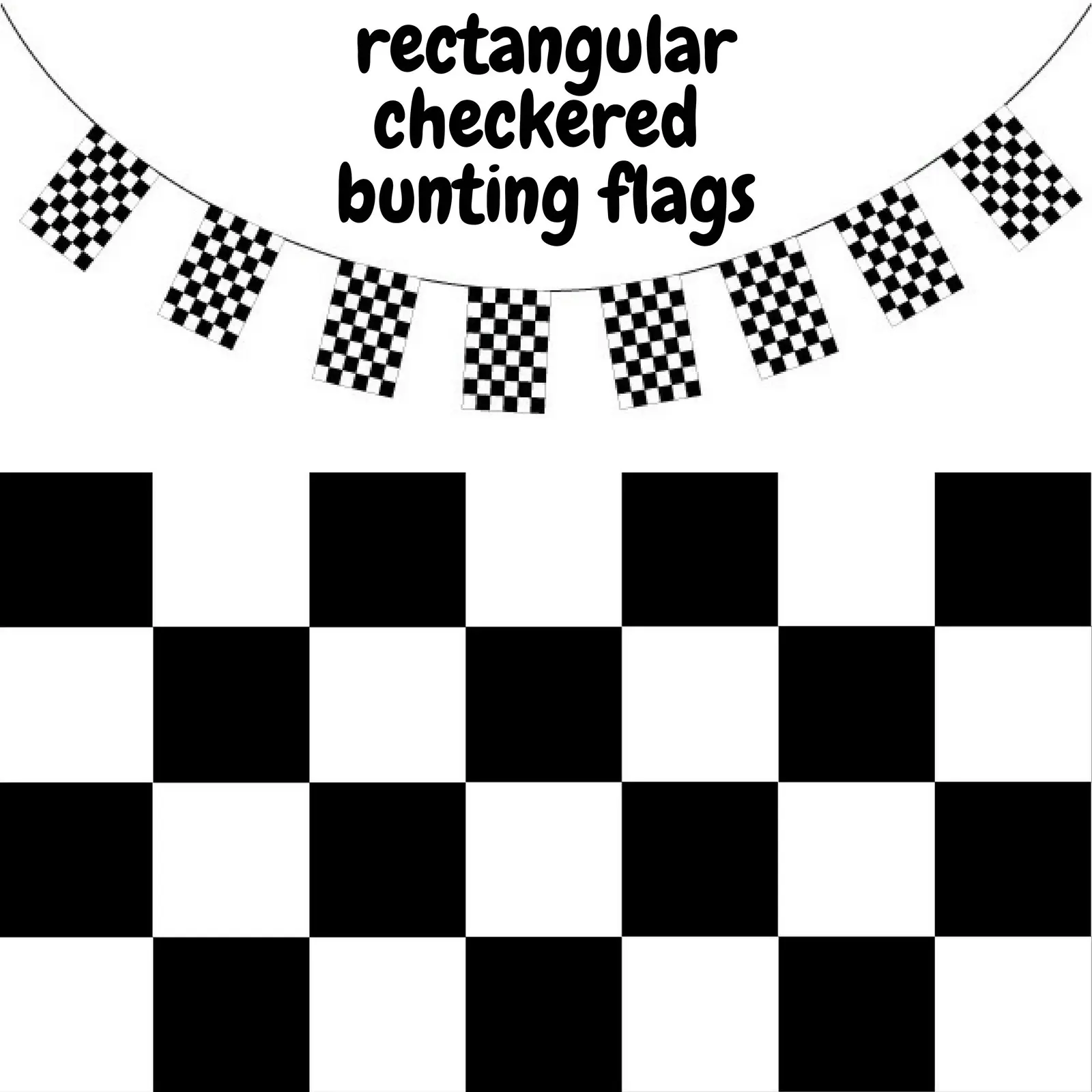 CHECKERED BUNTING FLAG Race Car Chequered Flag Banner Hanging Decoration Rectangular