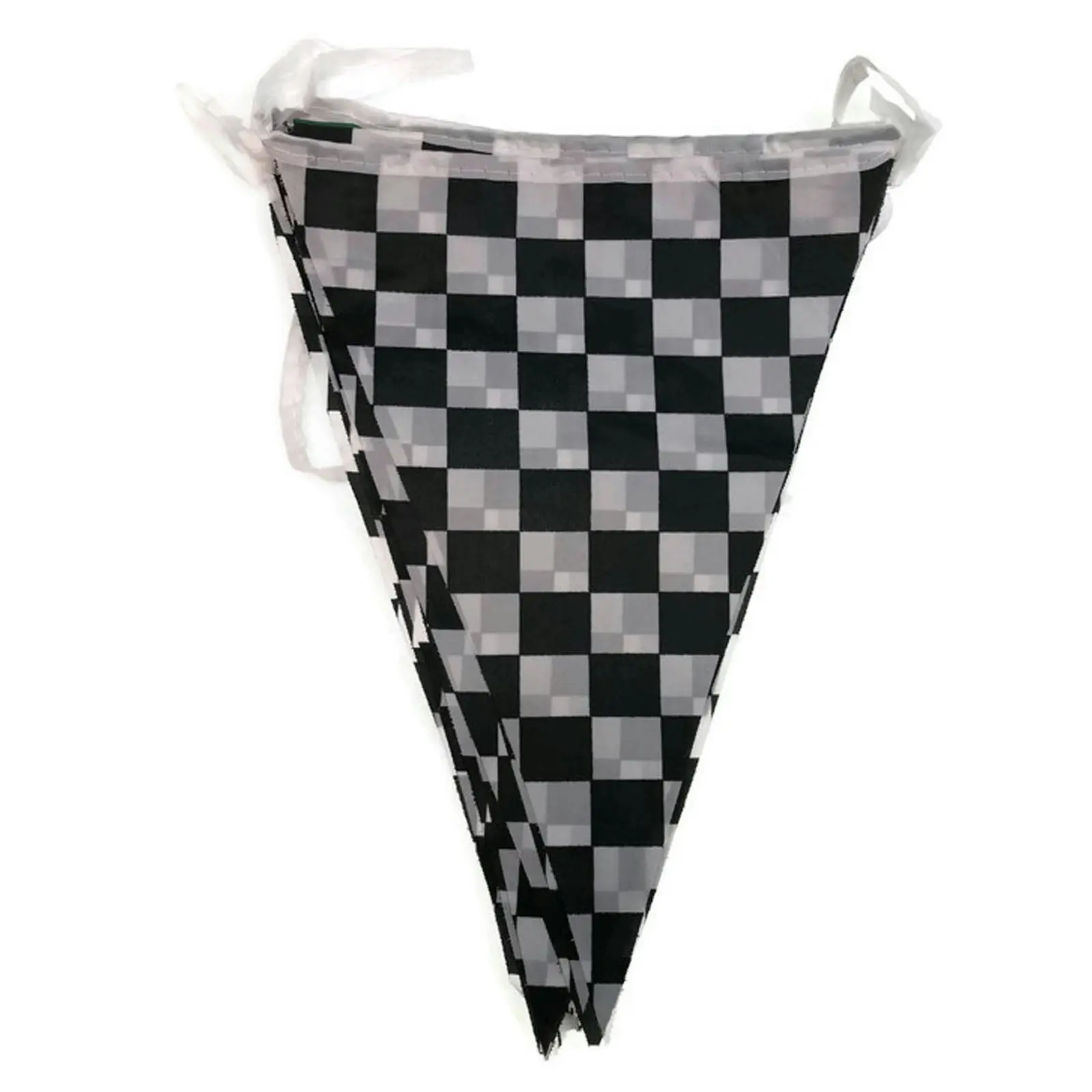 CHECKERED BUNTING FLAG Race Car Chequered Flag Banner Hanging Decoration Triangular