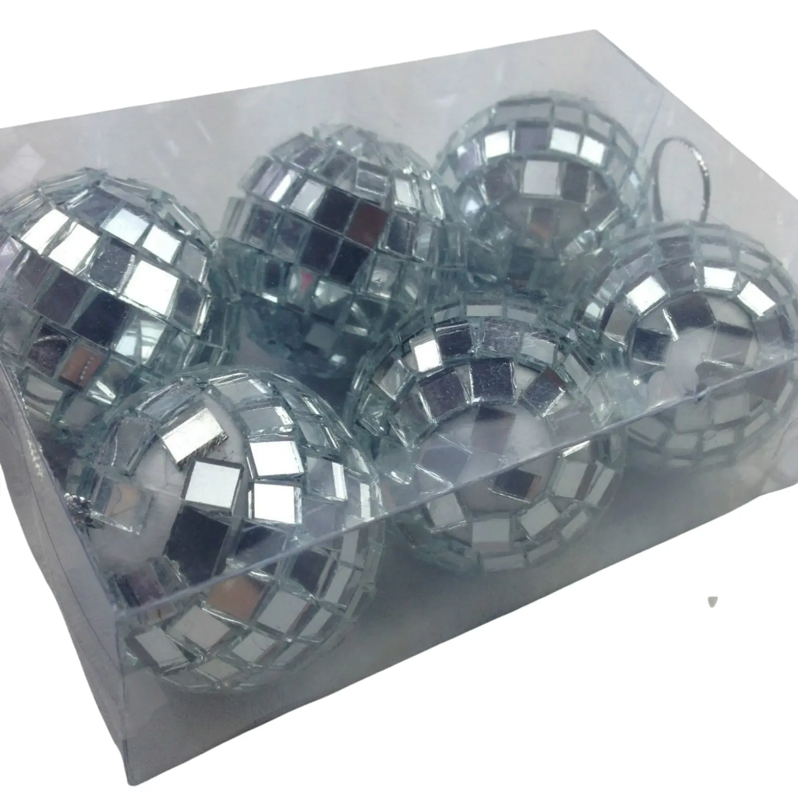 6x Hanging Mini Disco Balls Shiny Silver Mirror Party Halloween Reflect 4cm Bulk