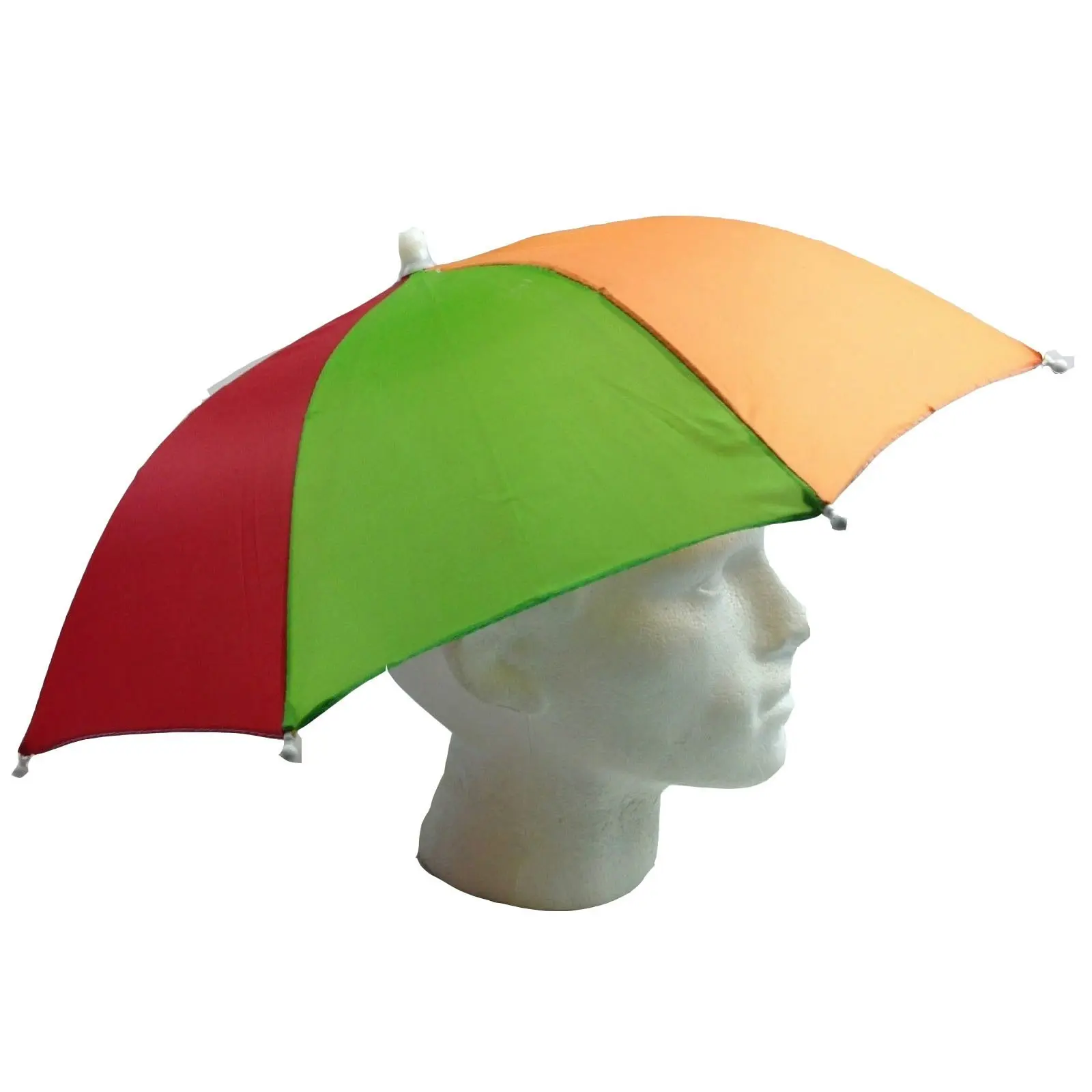 2x RAINBOW UMBRELLA HAT Rain Beach Sun Rain Cap Costume Camping Fishing Hunting