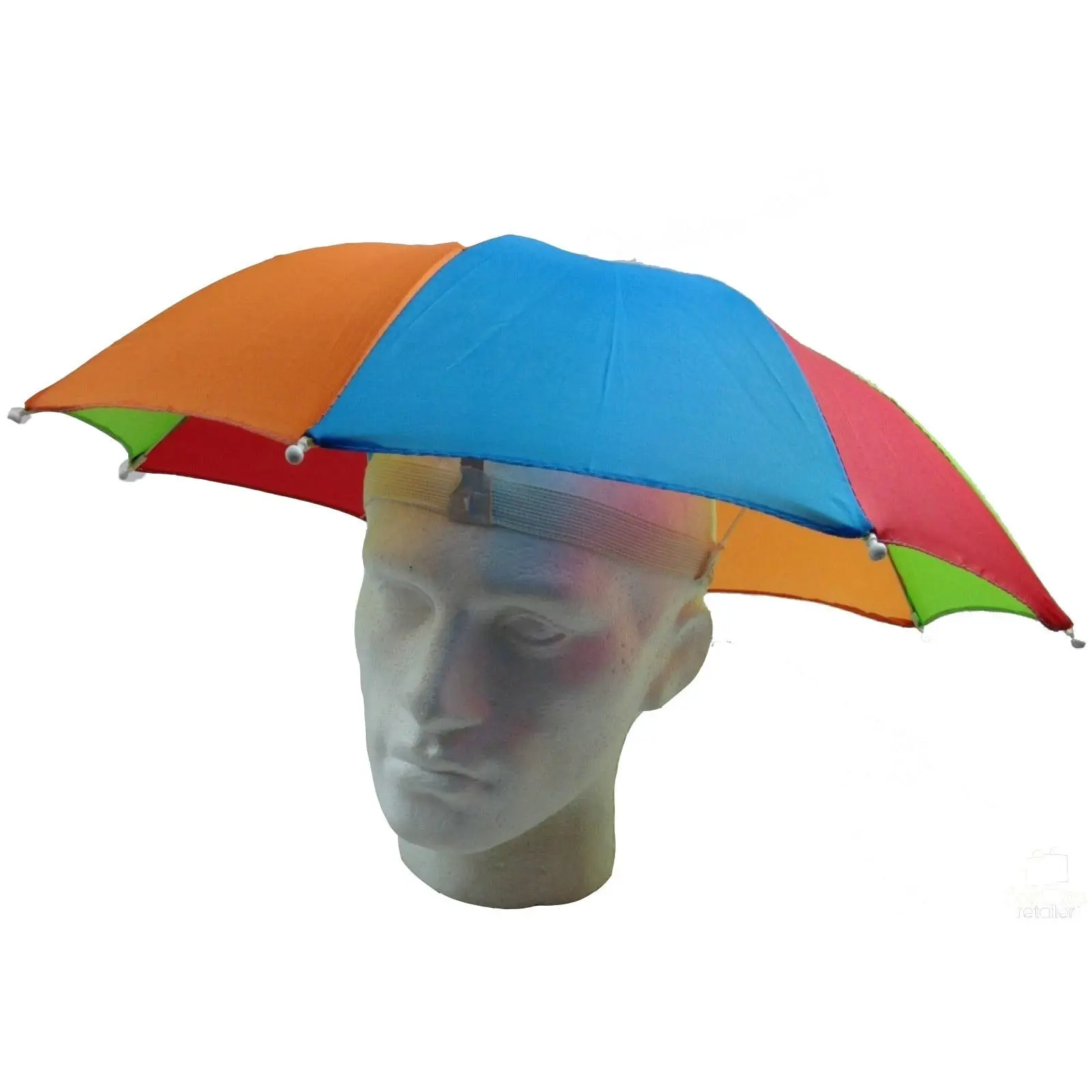 5x RAINBOW UMBRELLA HAT Rain Beach Sun Rain Cap Costume Camping Fishing BULK