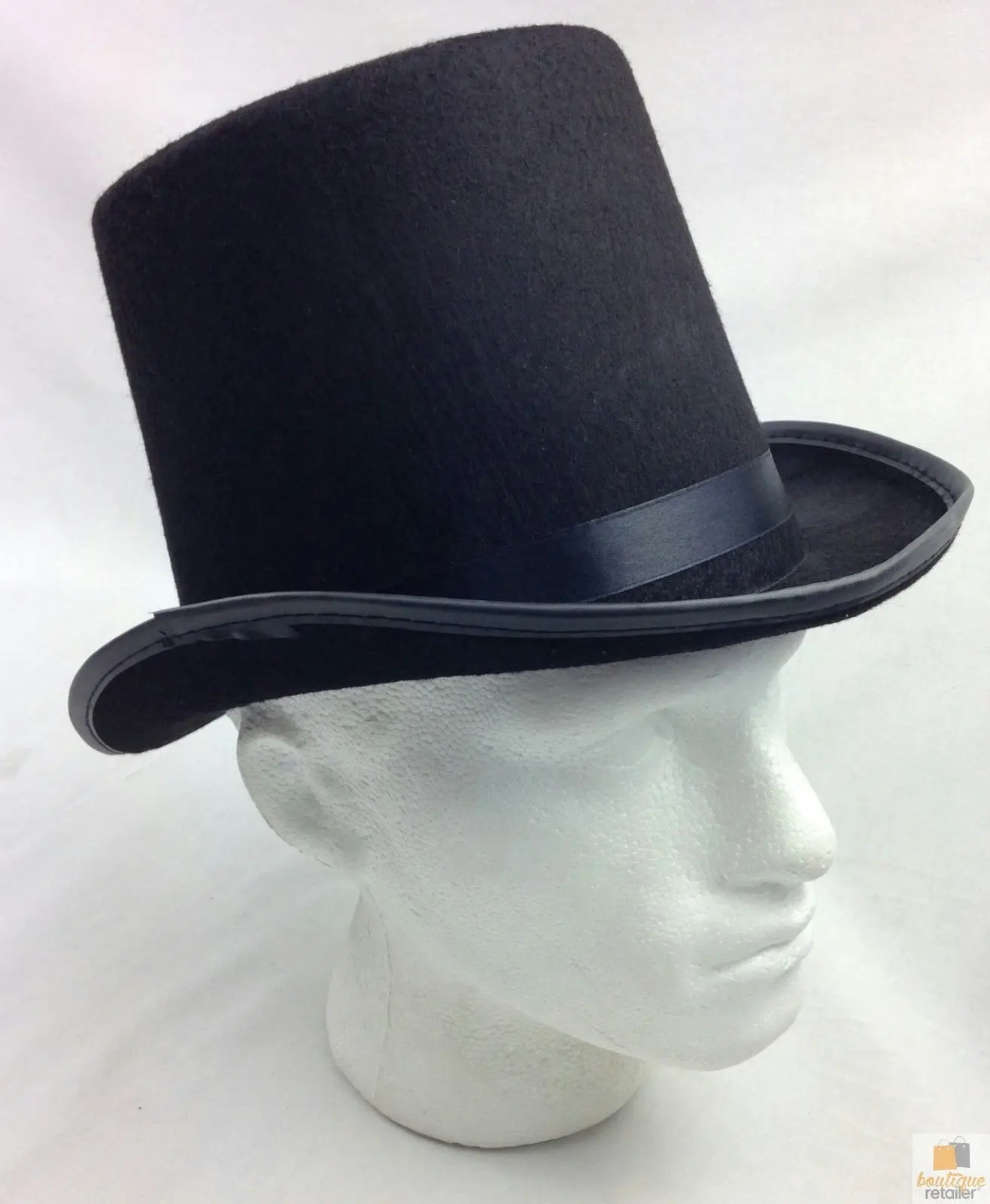 BLACK TOP HAT Costume Mad Hatter Party Wedding Magician Formal Trilby Fedora