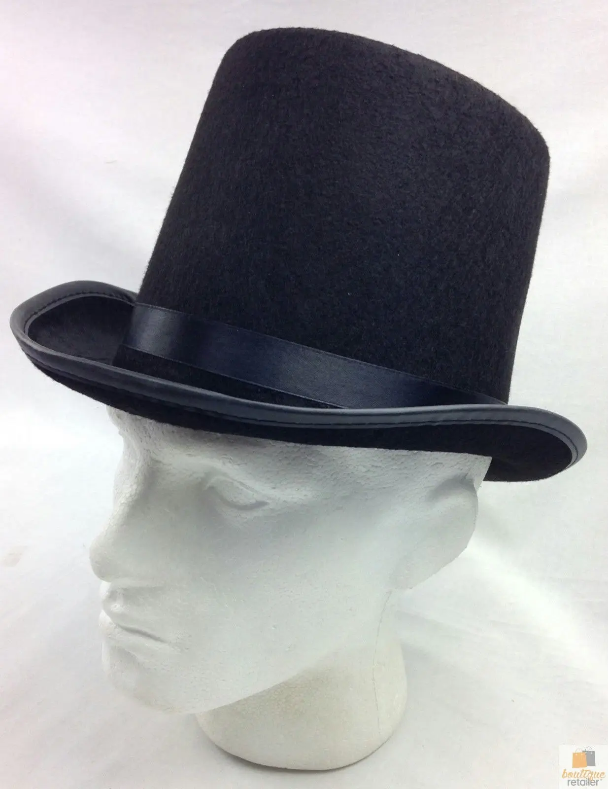 BLACK TOP HAT Costume Mad Hatter Party Wedding Magician Formal Trilby Fedora