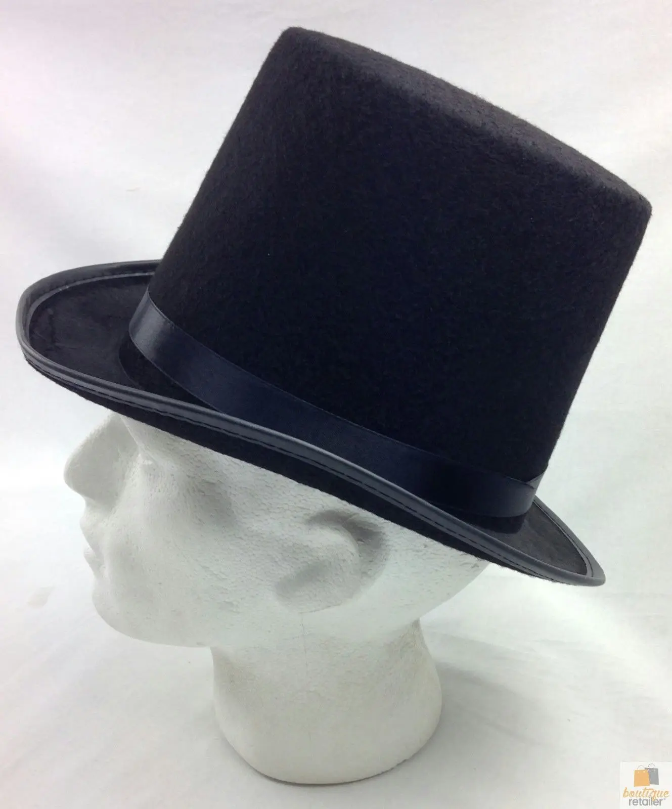 BLACK TOP HAT Costume Mad Hatter Party Wedding Magician Formal Trilby Fedora