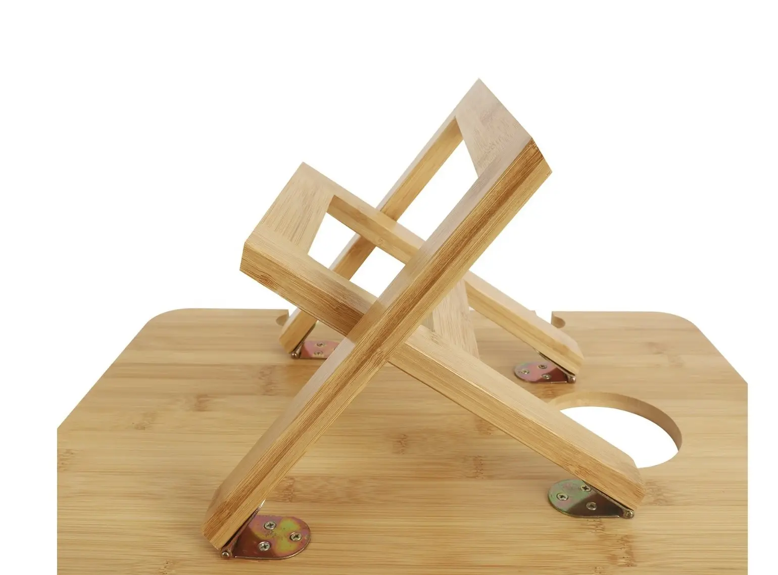 Bamboo Folding Picnic Table, Wine and Snack Table