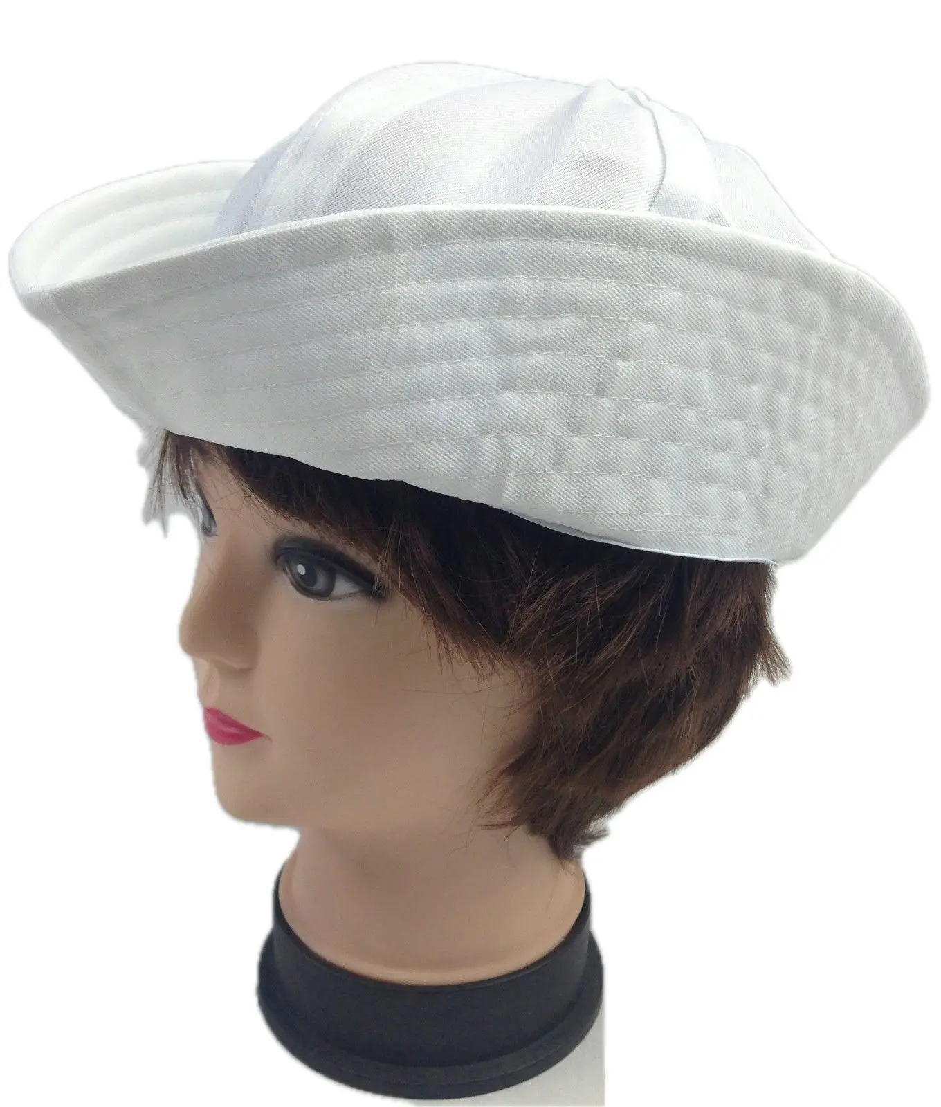 Adult White Sailor Hat Marine Unisex Gob Captain Navy Hen's Night Doughboy Cap