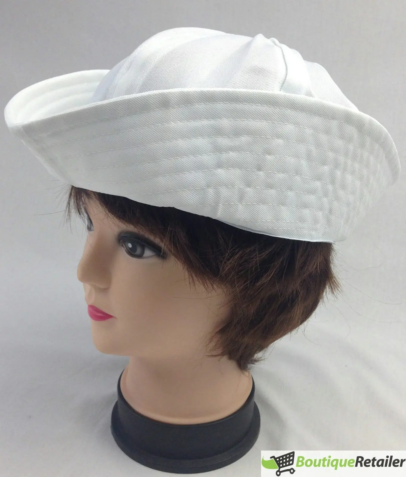 Adult White Sailor Hat Marine Unisex Gob Captain Navy Hen's Night Doughboy Cap