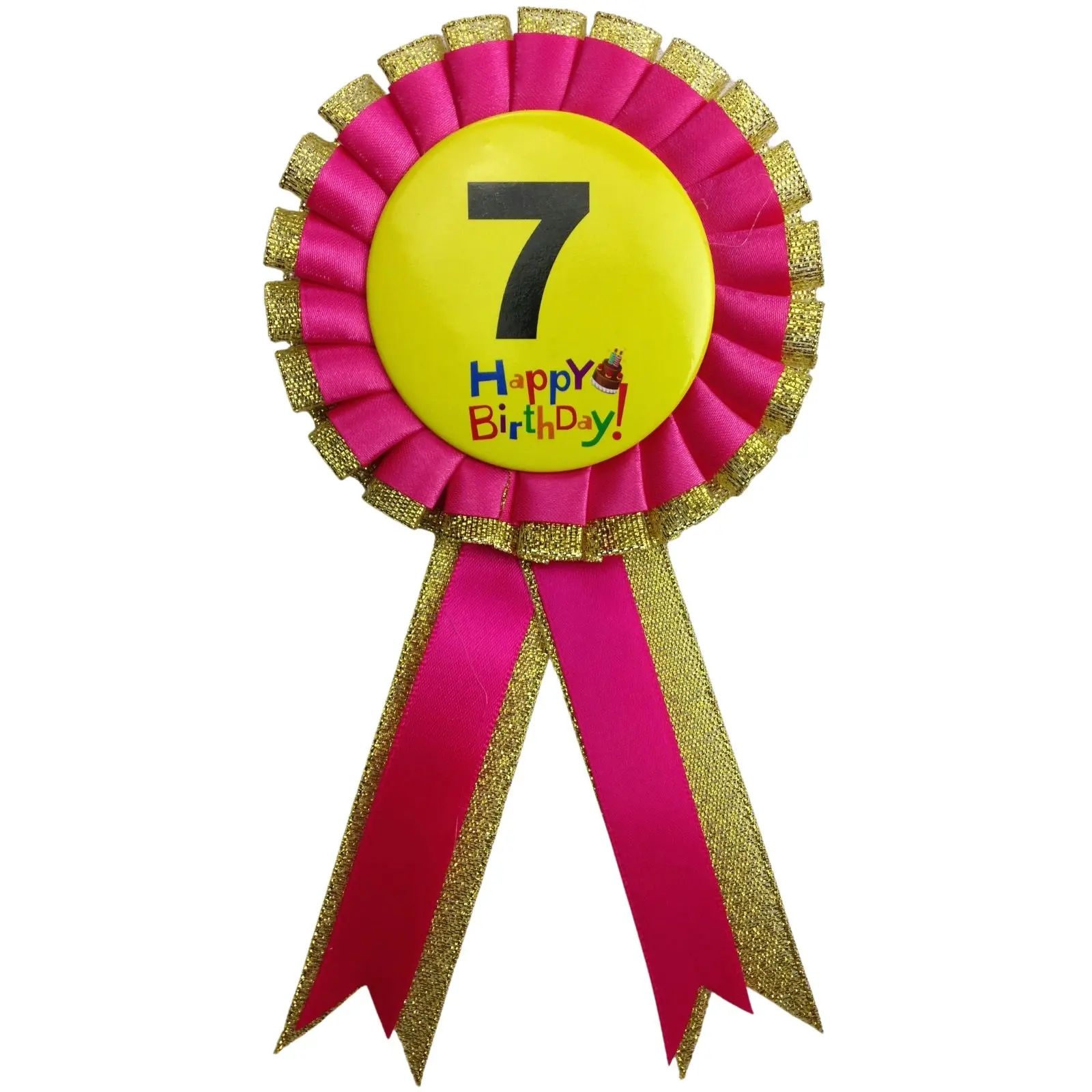 BIRTHDAY BADGE Party Favour Award Rosette Fancy Dress Girls Boys Childrens Kids