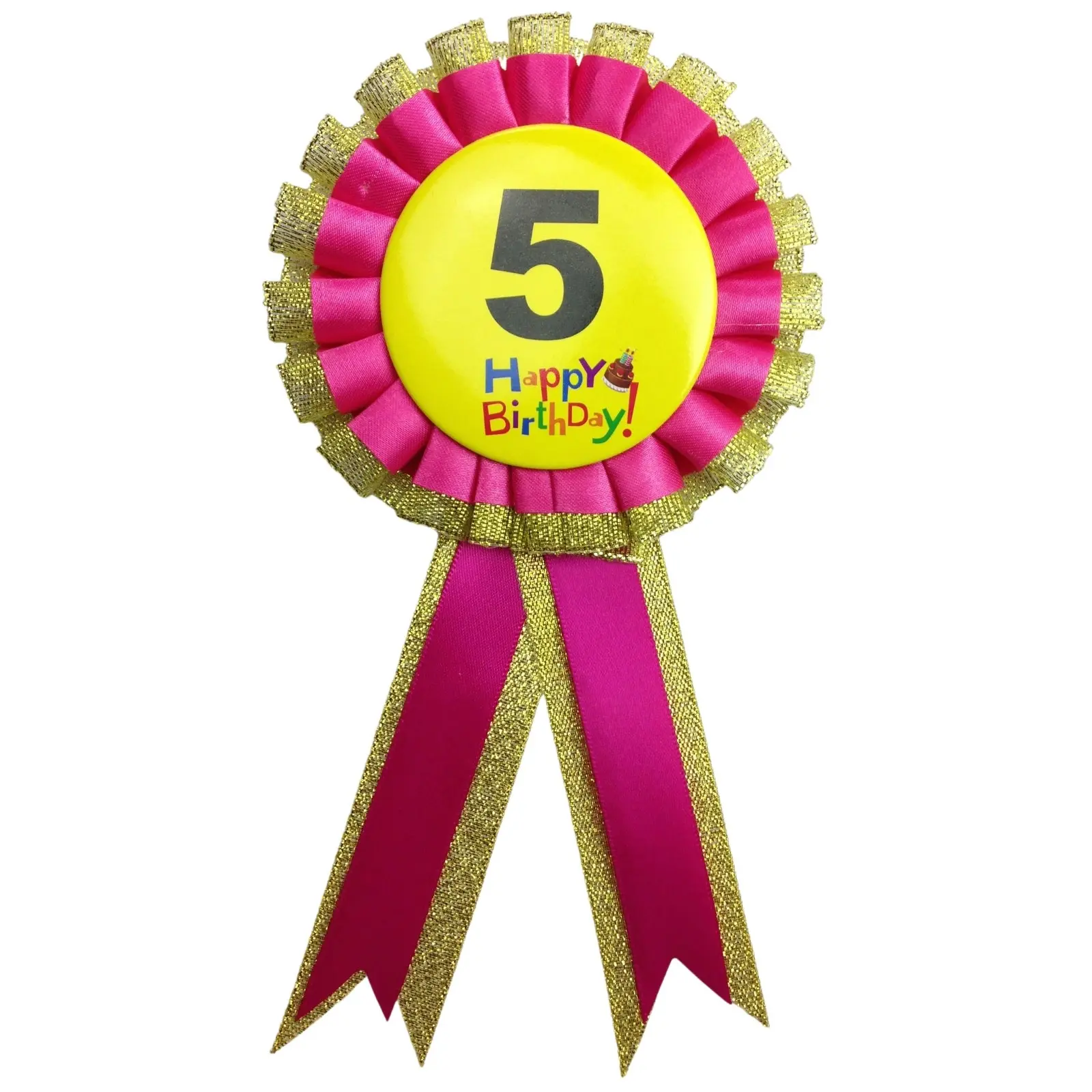 BIRTHDAY BADGE Party Favour Award Rosette Fancy Dress Girls Boys Childrens Kids