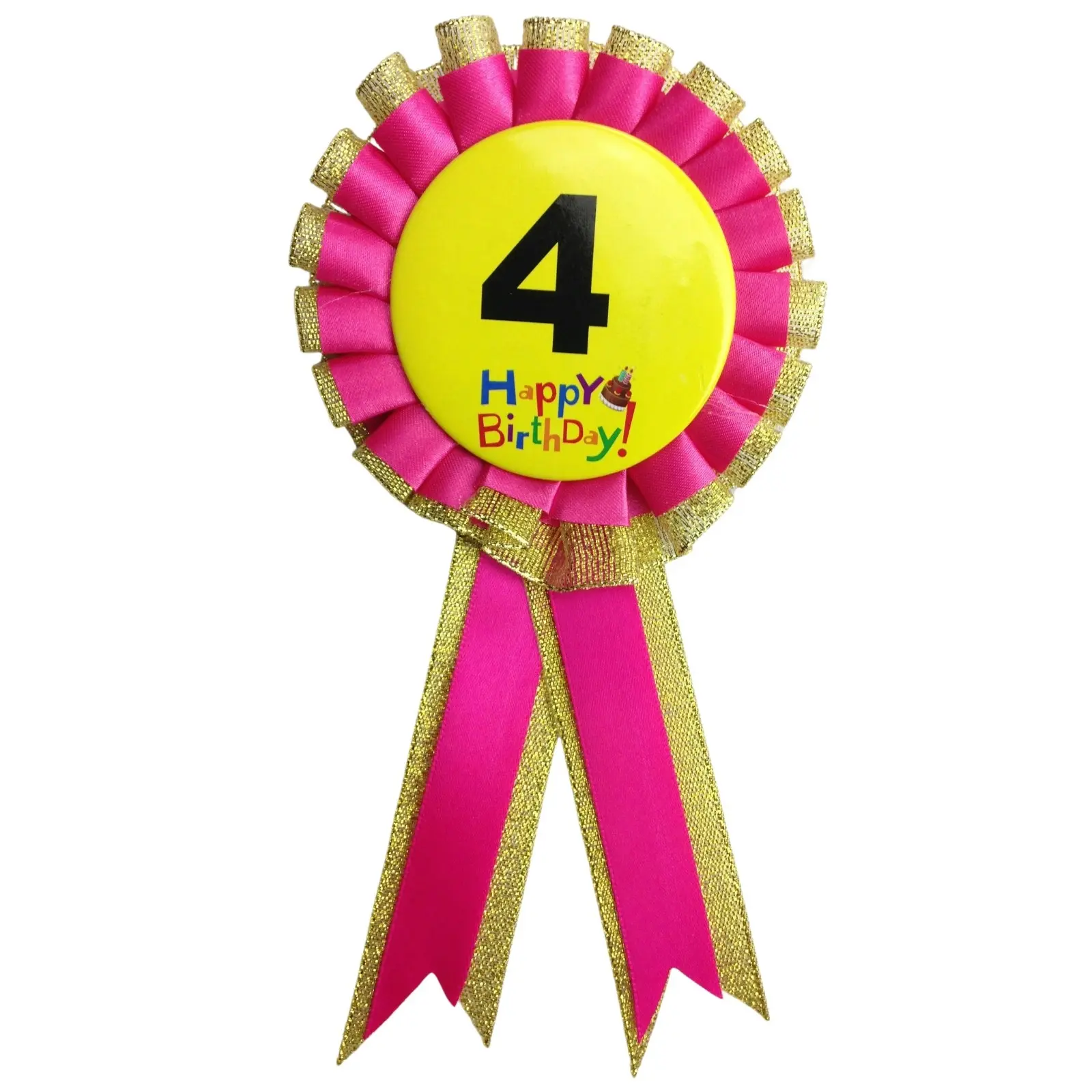 BIRTHDAY BADGE Party Favour Award Rosette Fancy Dress Girls Boys Childrens Kids