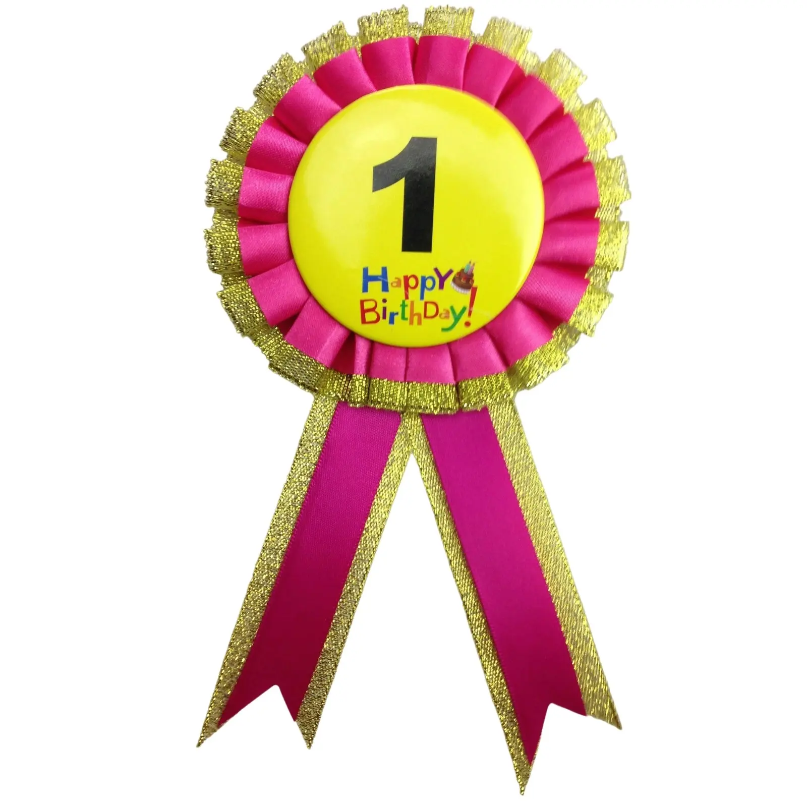 BIRTHDAY BADGE Party Favour Award Rosette Fancy Dress Girls Boys Childrens Kids