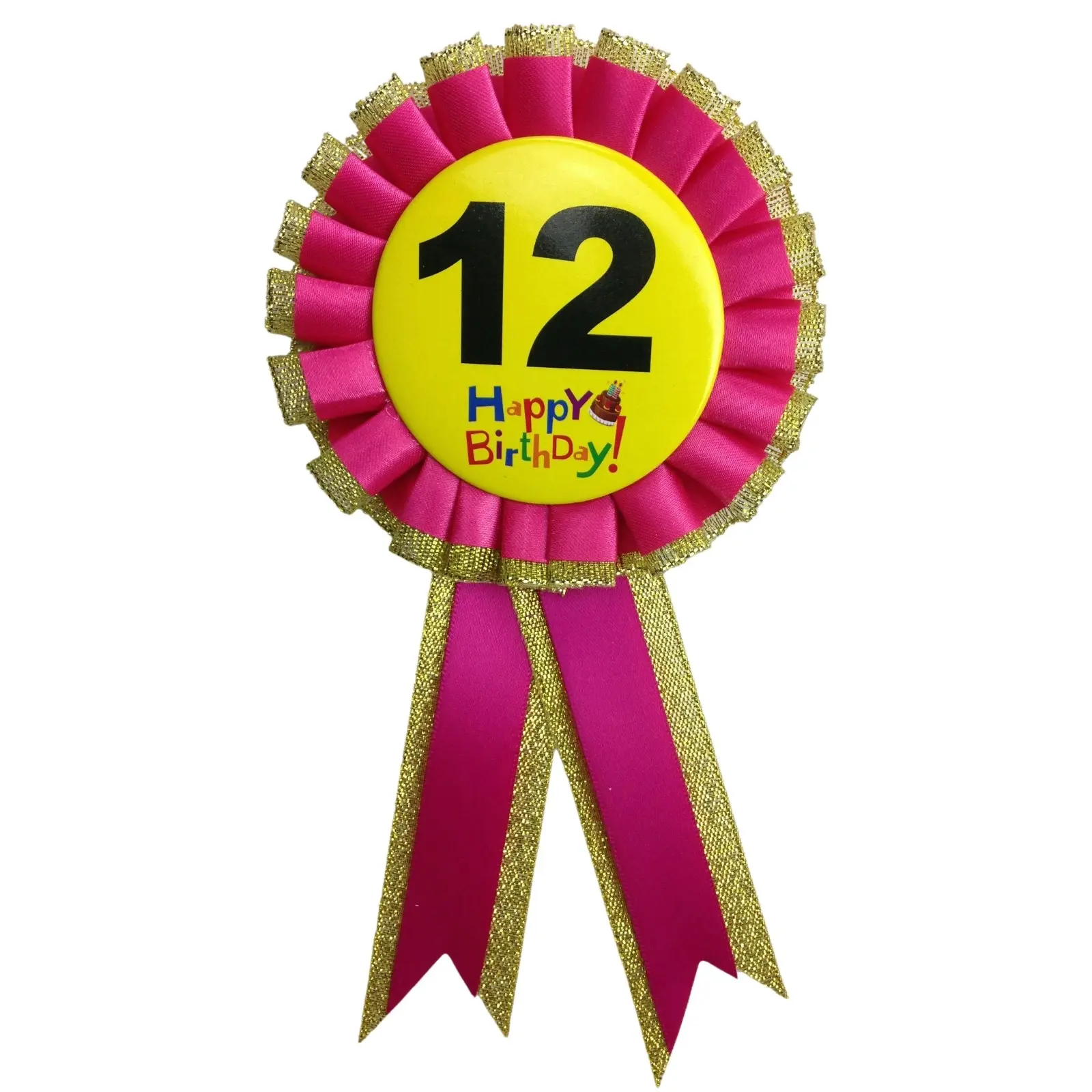 BIRTHDAY BADGE Party Favour Award Rosette Fancy Dress Girls Boys Childrens Kids