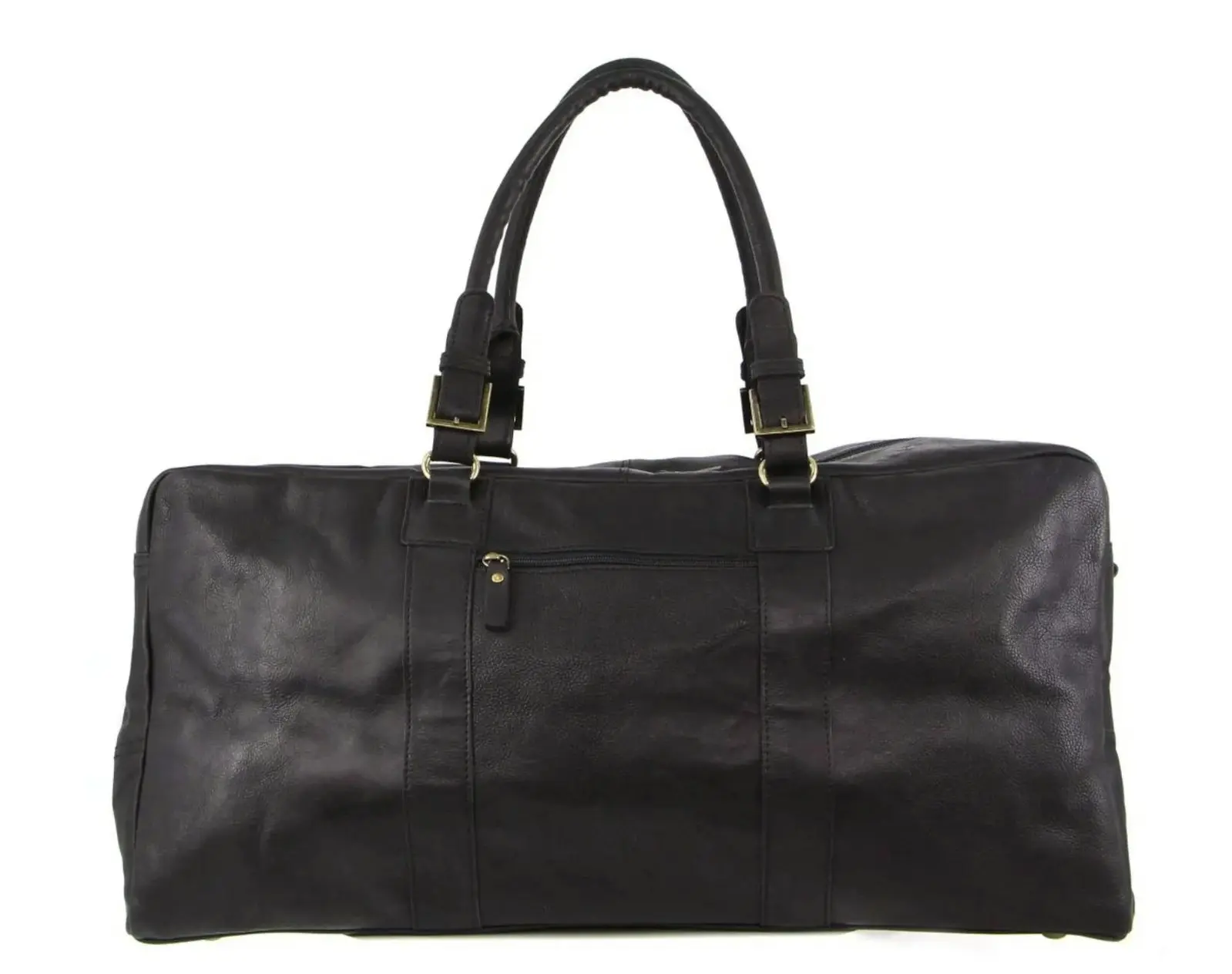 Pierre Cardin Rustic Leather Travel Business Trip Bag Overnight - Black