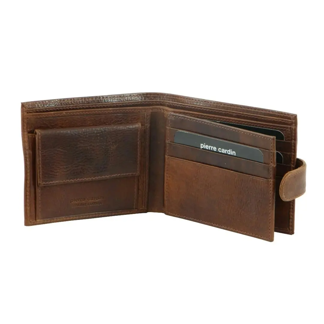 Pierre Cardin Mens Genuine Soft Italian Leather RFID Wallet - Cognac