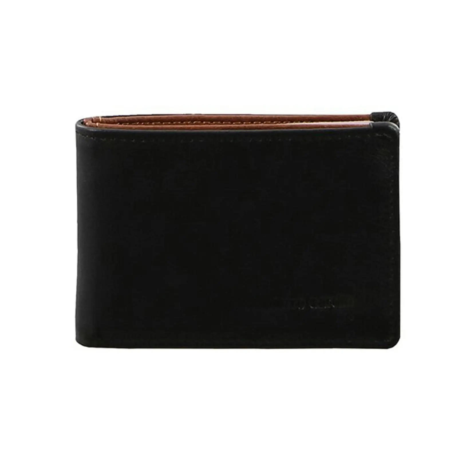 Pierre Cardin Mens Leather RFID Italian Two-Tone Wallet - Black Cognac