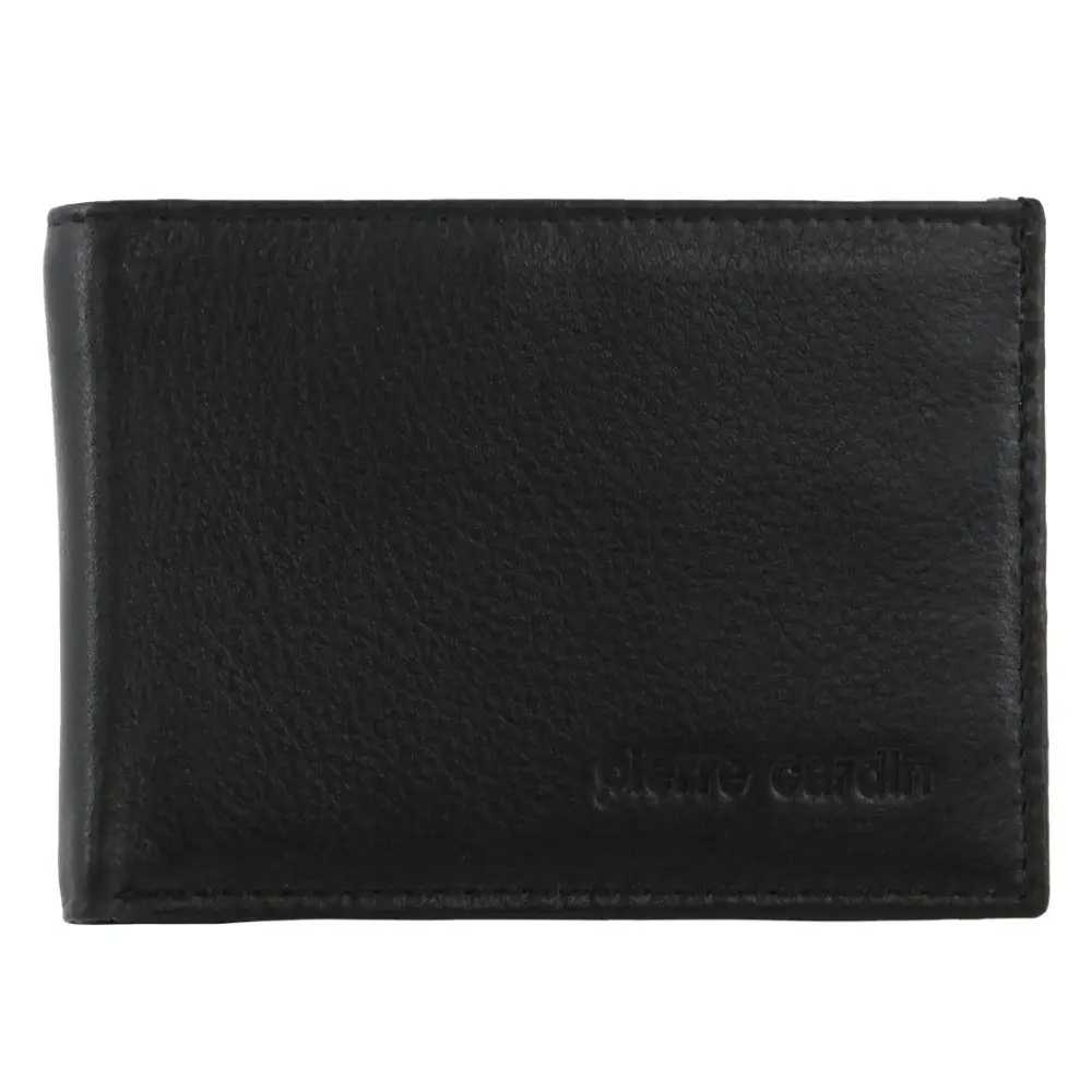 Pierre Cardin Mens Leather RFID Italian Two-Tone Wallet - Black Cognac