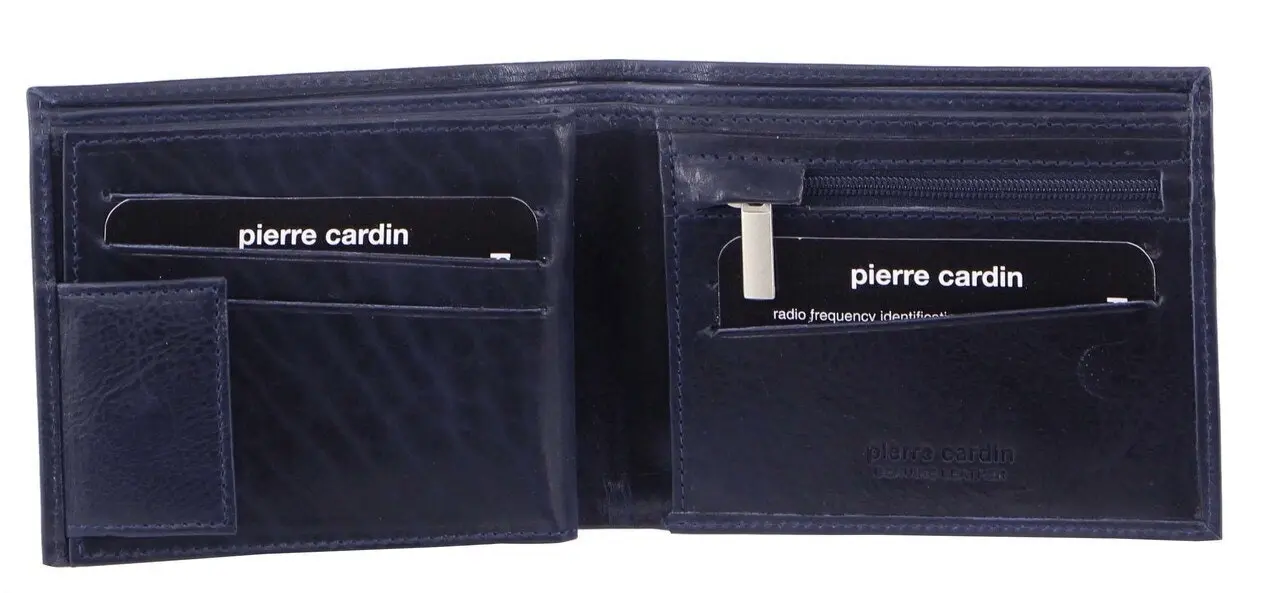 Pierre Cardin Mens Soft Rustic Leather RFID Protected Wallet - Midnight Navy