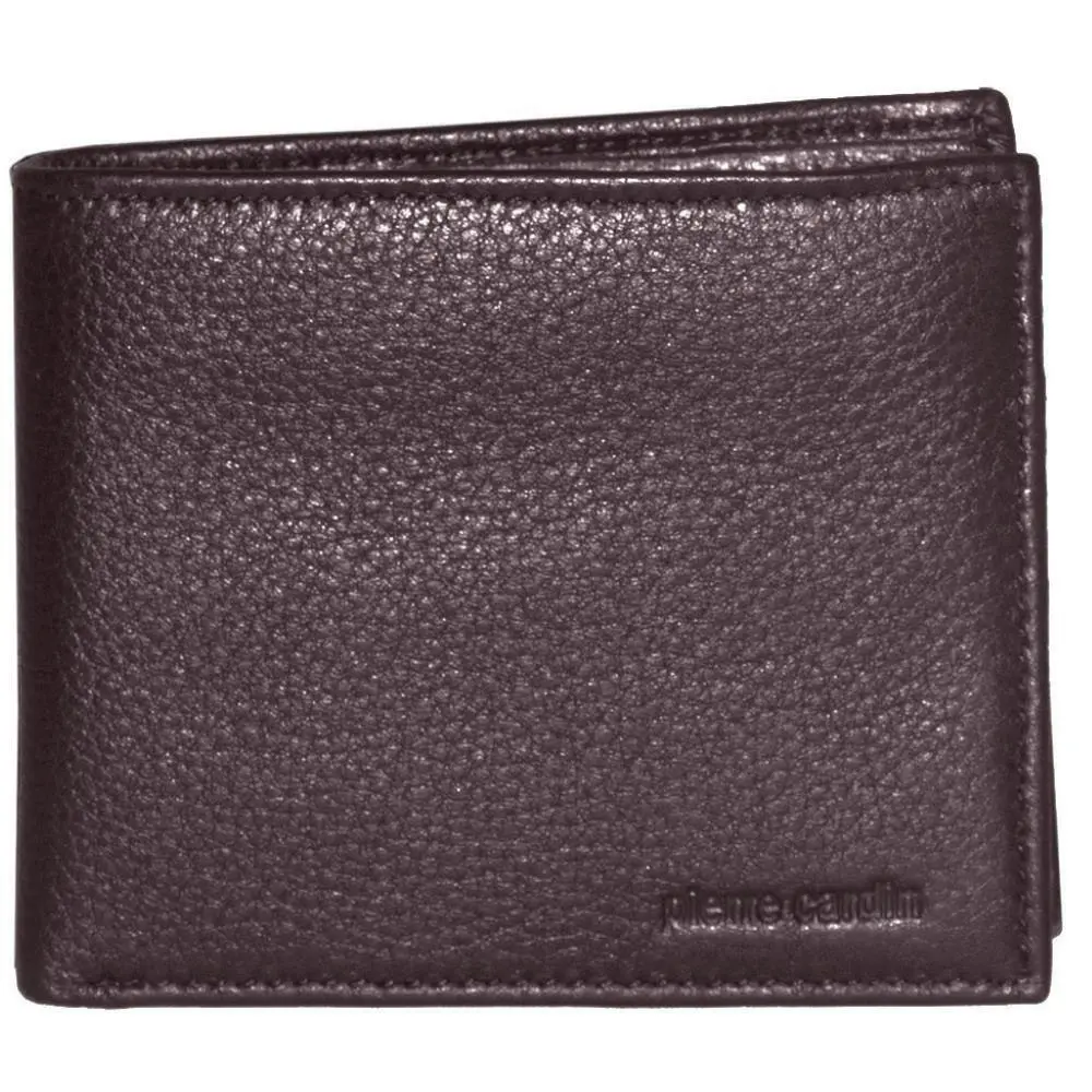 Pierre Cardin Mens Wallet RFID Blocking Genuine Italian Leather - Brown