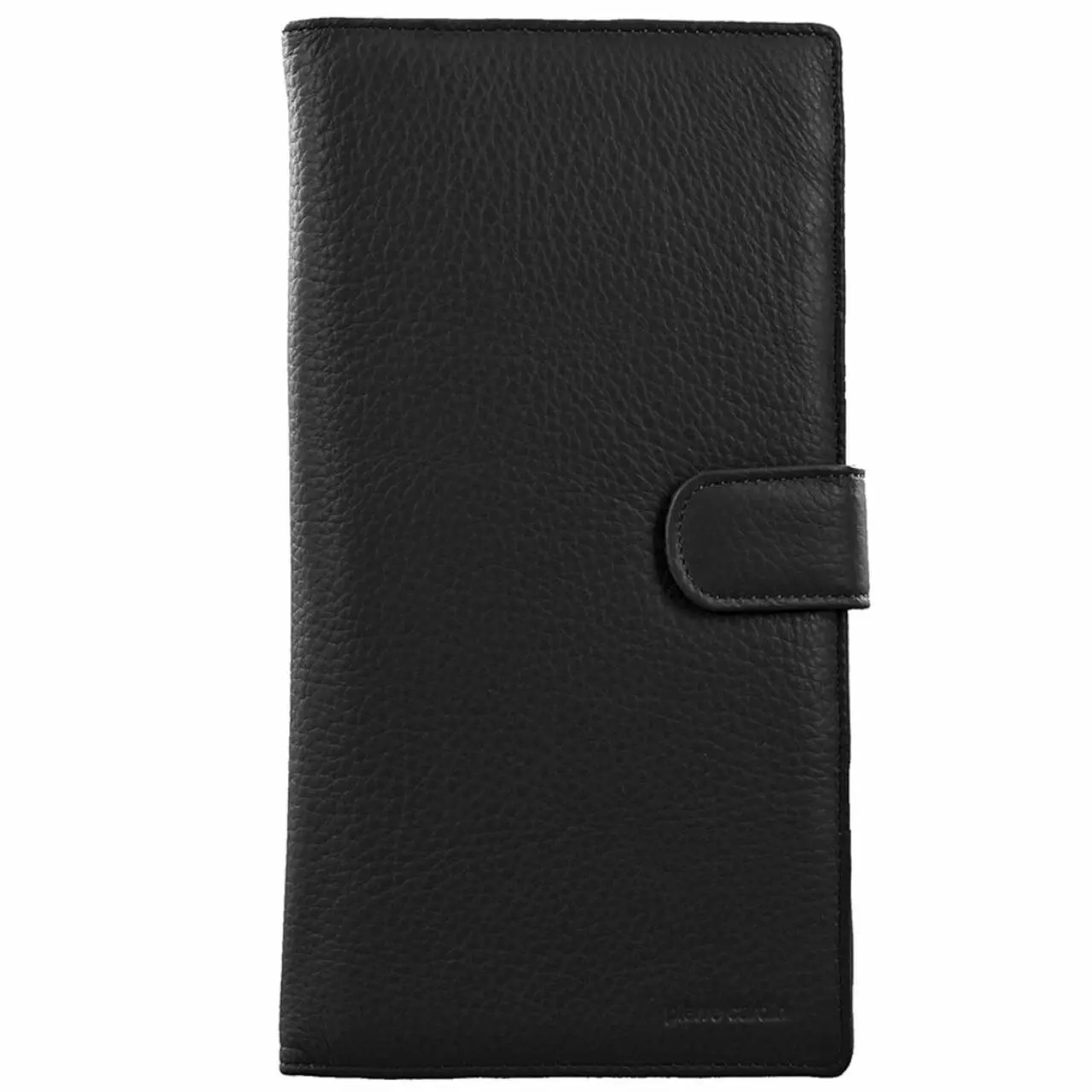 Pierre Cardin Leather Passport Holder Travel Wallet w/ RFID Protection - Black