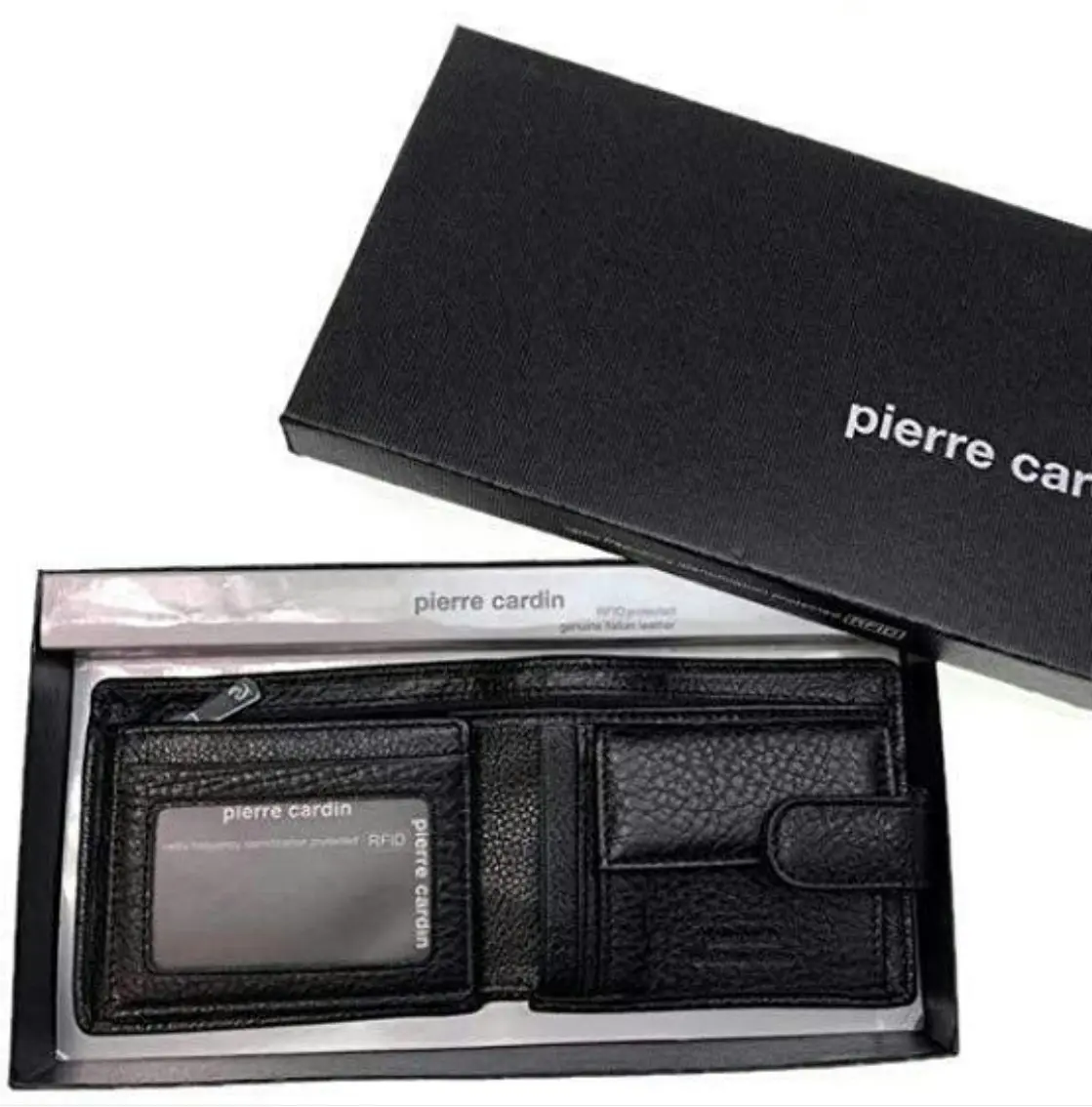 Pierre Cardin RFID Mens Wallet Bi-Fold Genuine Italian Leather w GIFT BOX  - Black