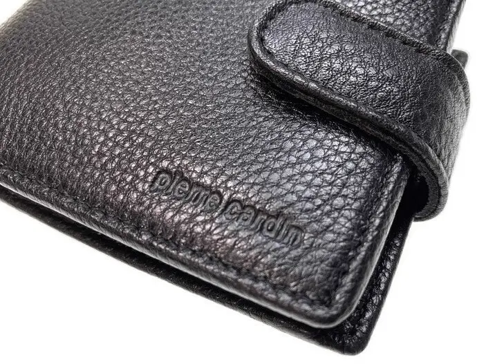 Pierre Cardin RFID Mens Wallet Bi-Fold Genuine Italian Leather w GIFT BOX  - Black