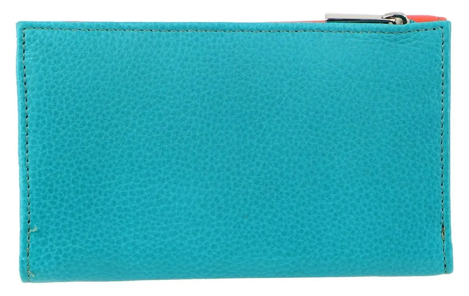 Pierre Cardin Italian Genuine Leather Ladies Wallet- Orange/Turquoise