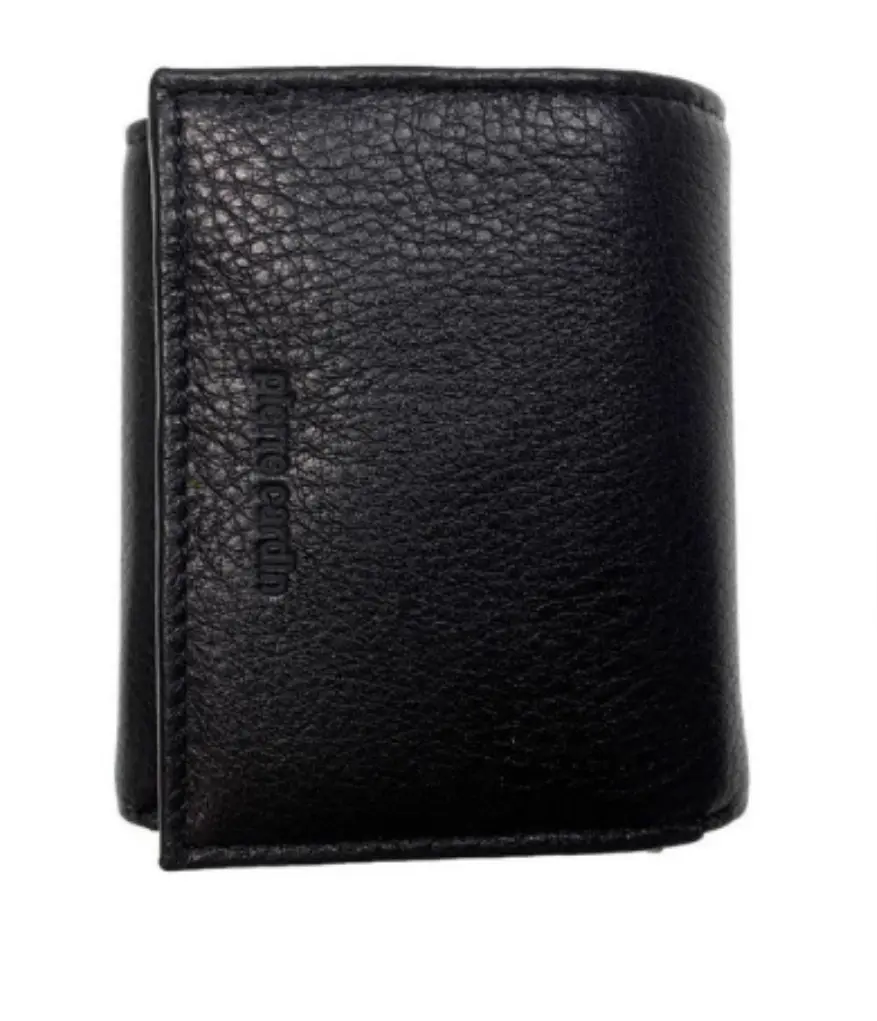 Pierre Cardin RFID Mens Wallet Tri-Fold Genuine Italian Leather - Black